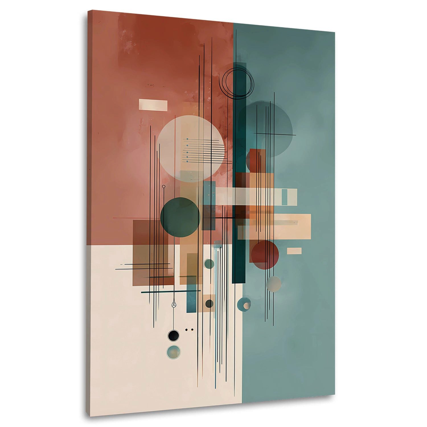 Artedinoi Leinwandbild Geometrische Formen abstrakt Wandbild Leinwandbild Kunstdruck XL Wandd, Geometrische Formen, abstrakt