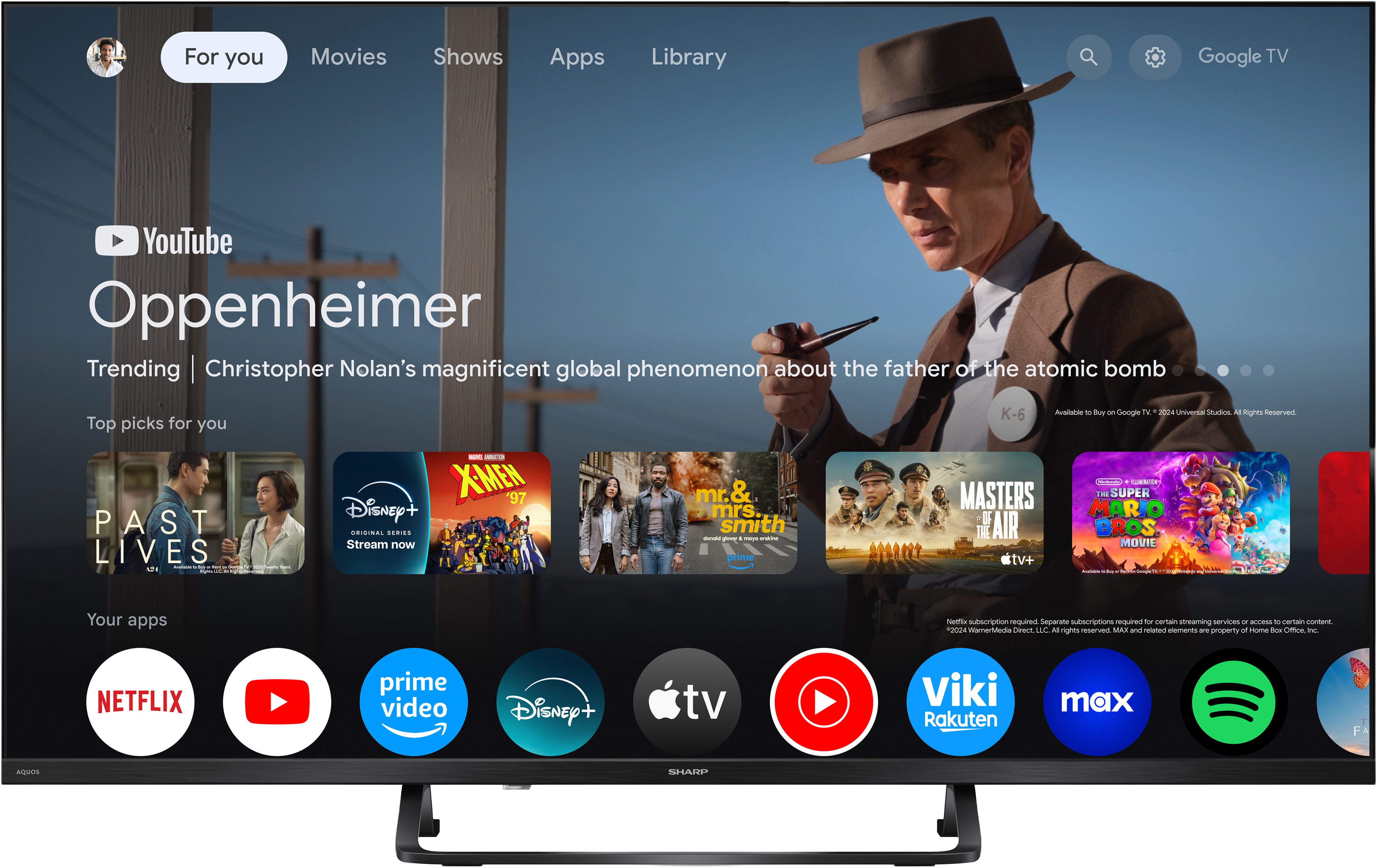 Sharp 2T-C40HF3x QLED-Fernseher (101 cm/40 Zoll, Full HD, Smart-TV, Google TV)