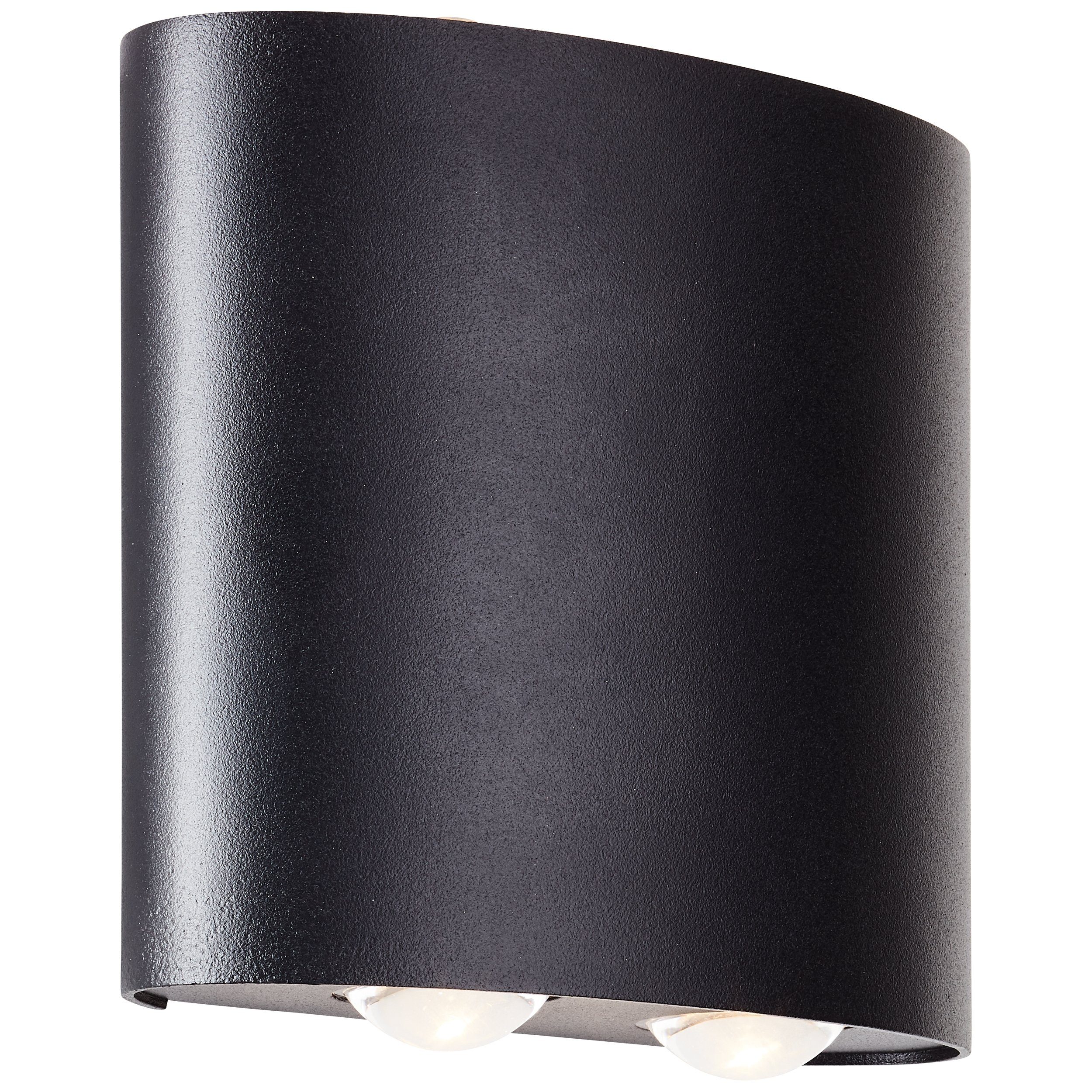LED Brilliant 4x schwarz, Tursdale, Tursdale Außenwandleuchte L sand Aluminium/Kunststoff, LED Außen-Wandleuchte