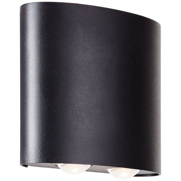 Brilliant LED Außen-Wandleuchte Tursdale, Tursdale LED Außenwandleuchte sand schwarz, Aluminium/Kunststoff, 4x L