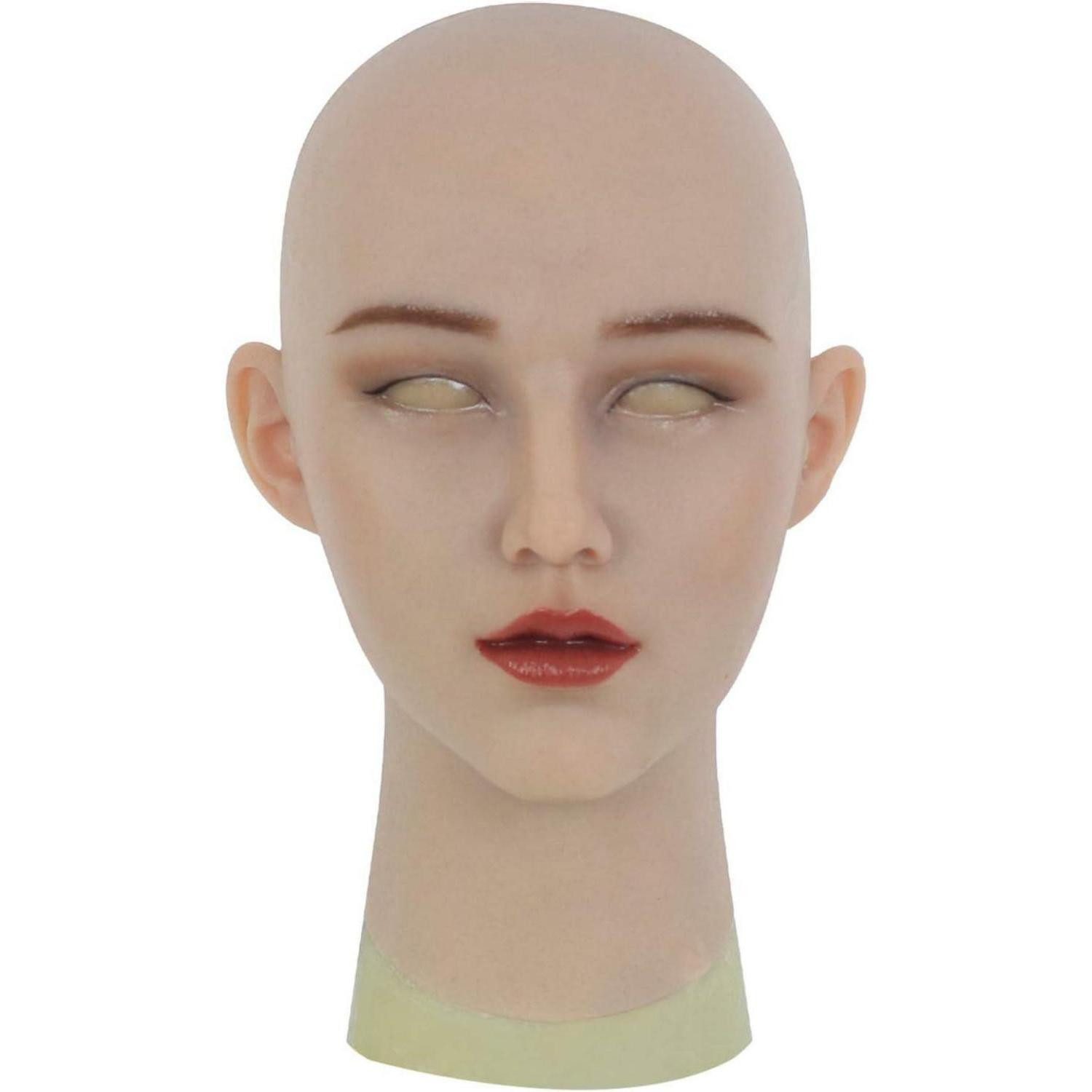 LuxusKollektion Verkleidungsmaske Maske Silikon Cosplay Halloween Crossdresser Damen Elfenbein silikon