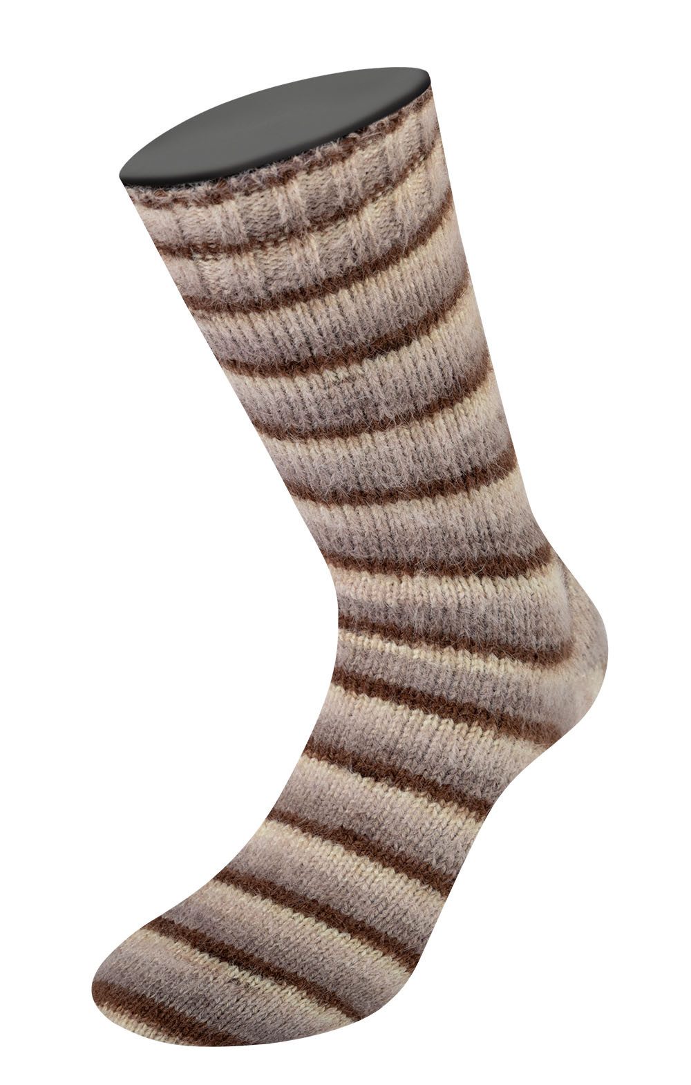 LANA GROSSA Meilenweit 100 g COSY SOCKS SOFT STRIPES Häkelwolle, 400 m (Flauschige Sockenwolle mit Merinowolle mit besonderem Druckeffekt, waschmaschinenfest),  – Bild 2 von 2