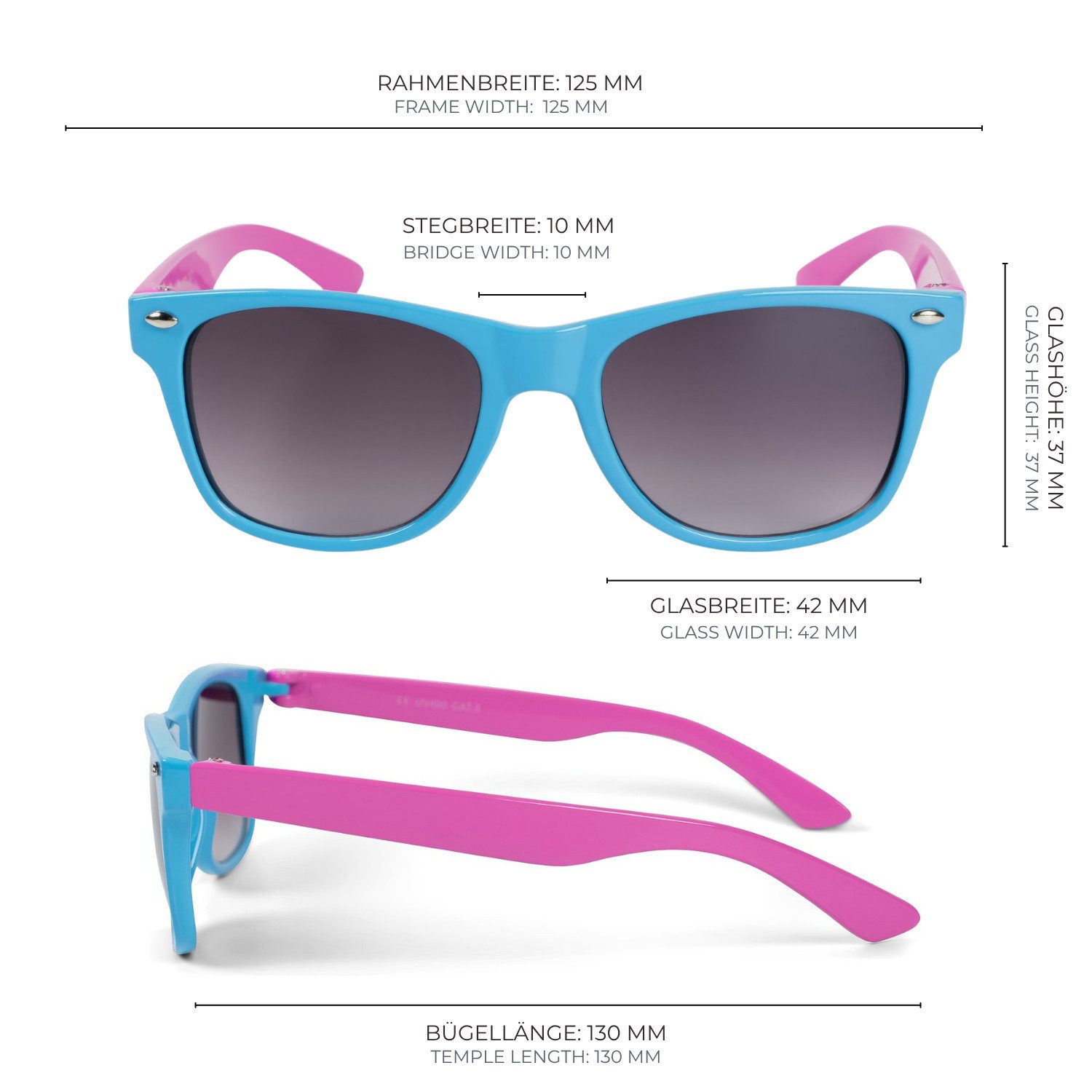 styleBREAKER Wayfarer Kinder Sonnenbrille Nerd Style (1-St) – Bild 5 von 5
