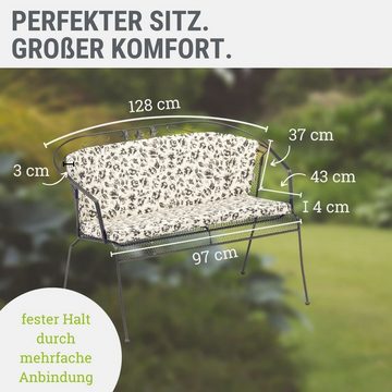 KETTtex EXKLUSIV Polsterauflage Elegance - altweiß mit Blumen - Polsterauflagen für Gartenstühle
