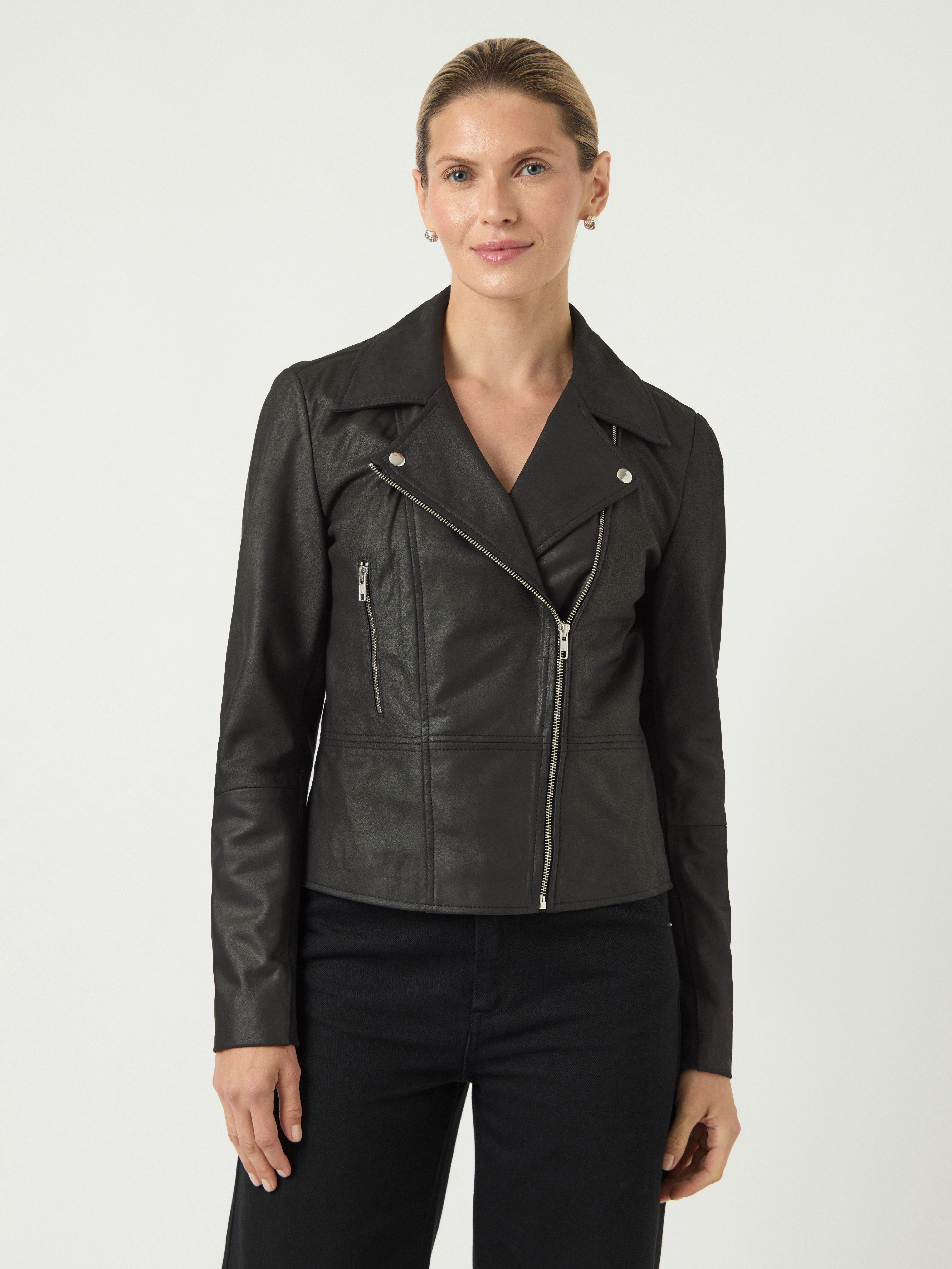Y.A.S Lederjacke YASSOPHIE LEATHER JACKET mit Biker Details