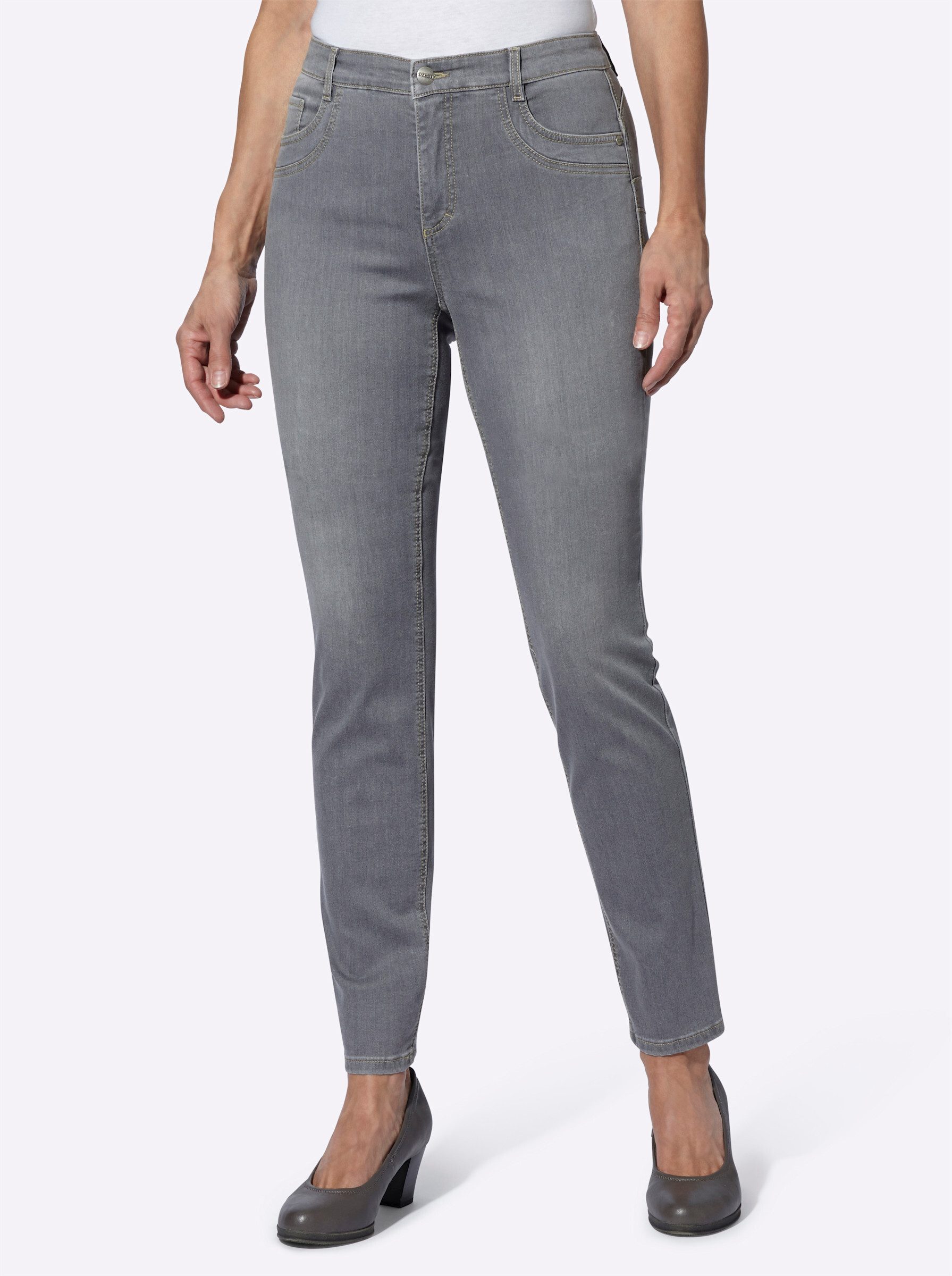 Bequeme Jeans 5-Pocket-Jeans leicht vertieft