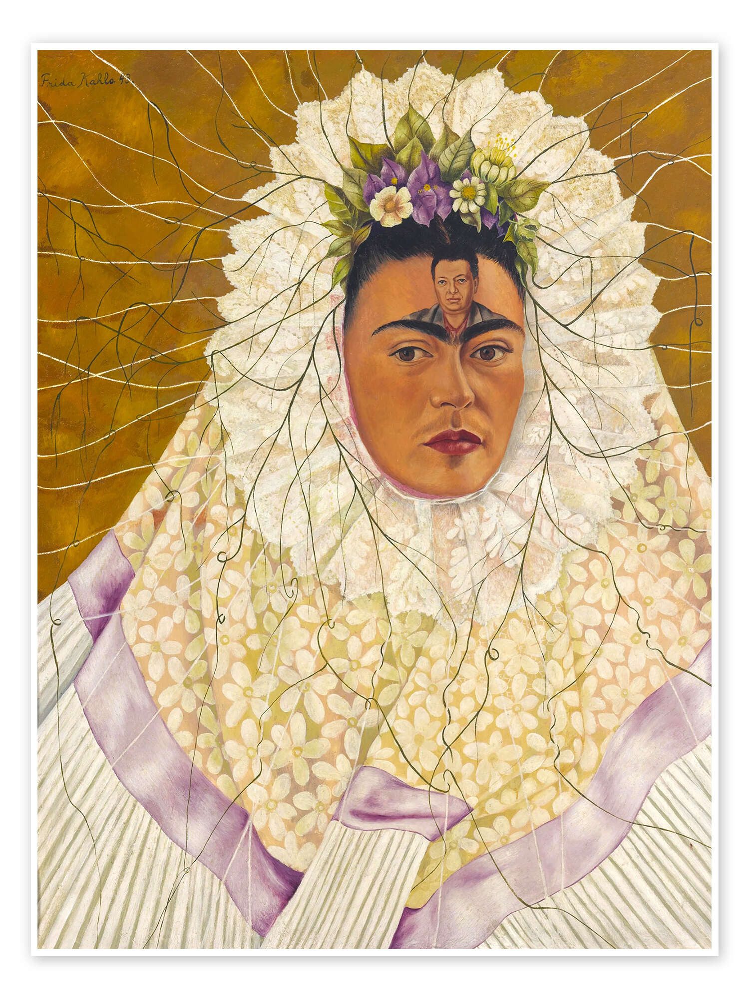 Posterlounge Wandbild Selbstporträt als Tehuana oder Diego in meinen Gedanken, Frida Kahlo, erhältlich als Poster, Leinwandbild, Wandsticker oder Acrylglasbild