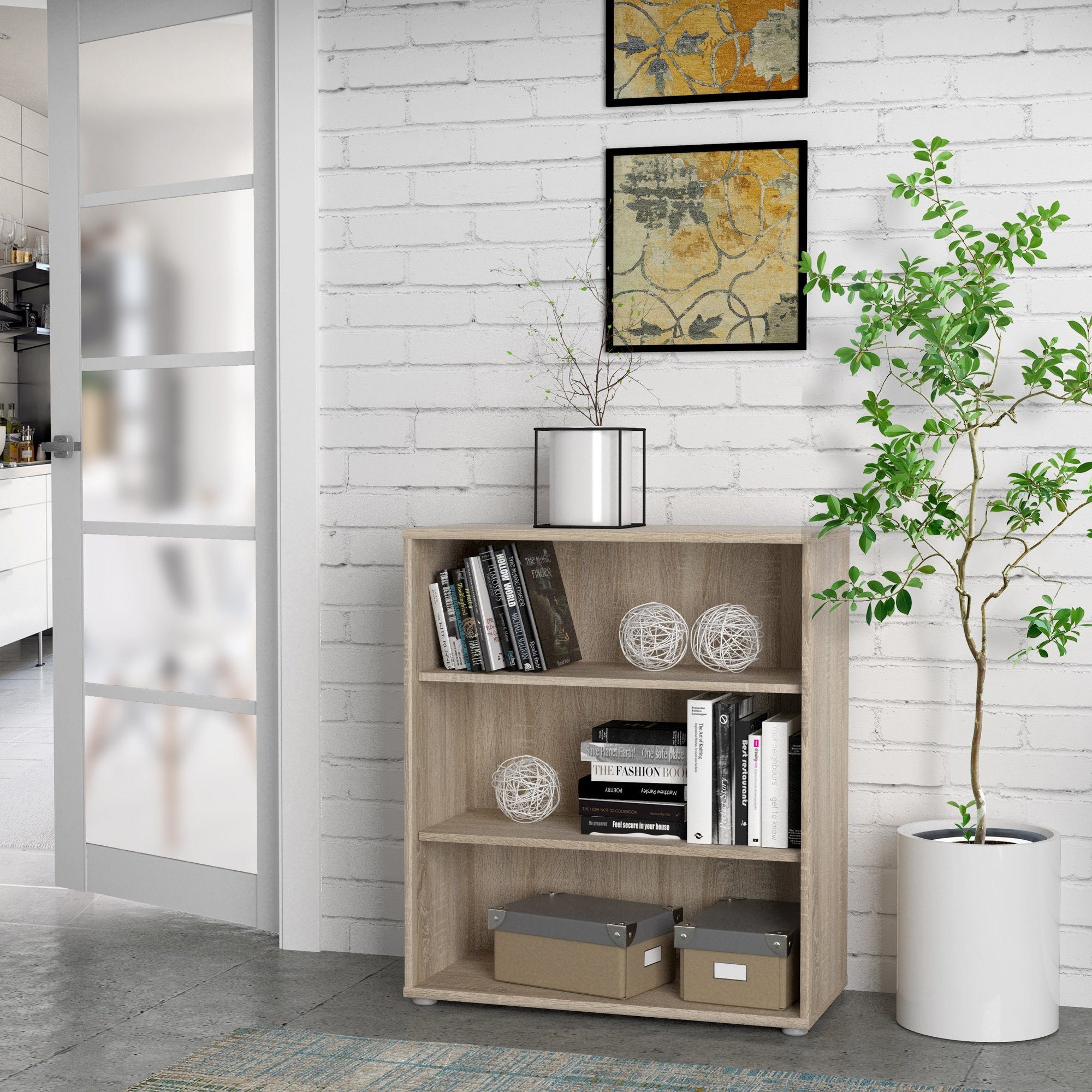 Büro, Sonoma Regal Stabile Newroom Verarbeitung Albus, Konstruktion Eiche Regal hochwertige Modern Bücherregal Standregal &