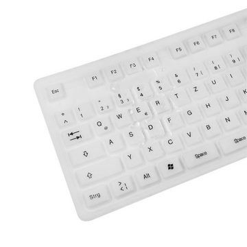 LogiLink USB + PS/2, wasserfeste, weiße flexible Tastatur