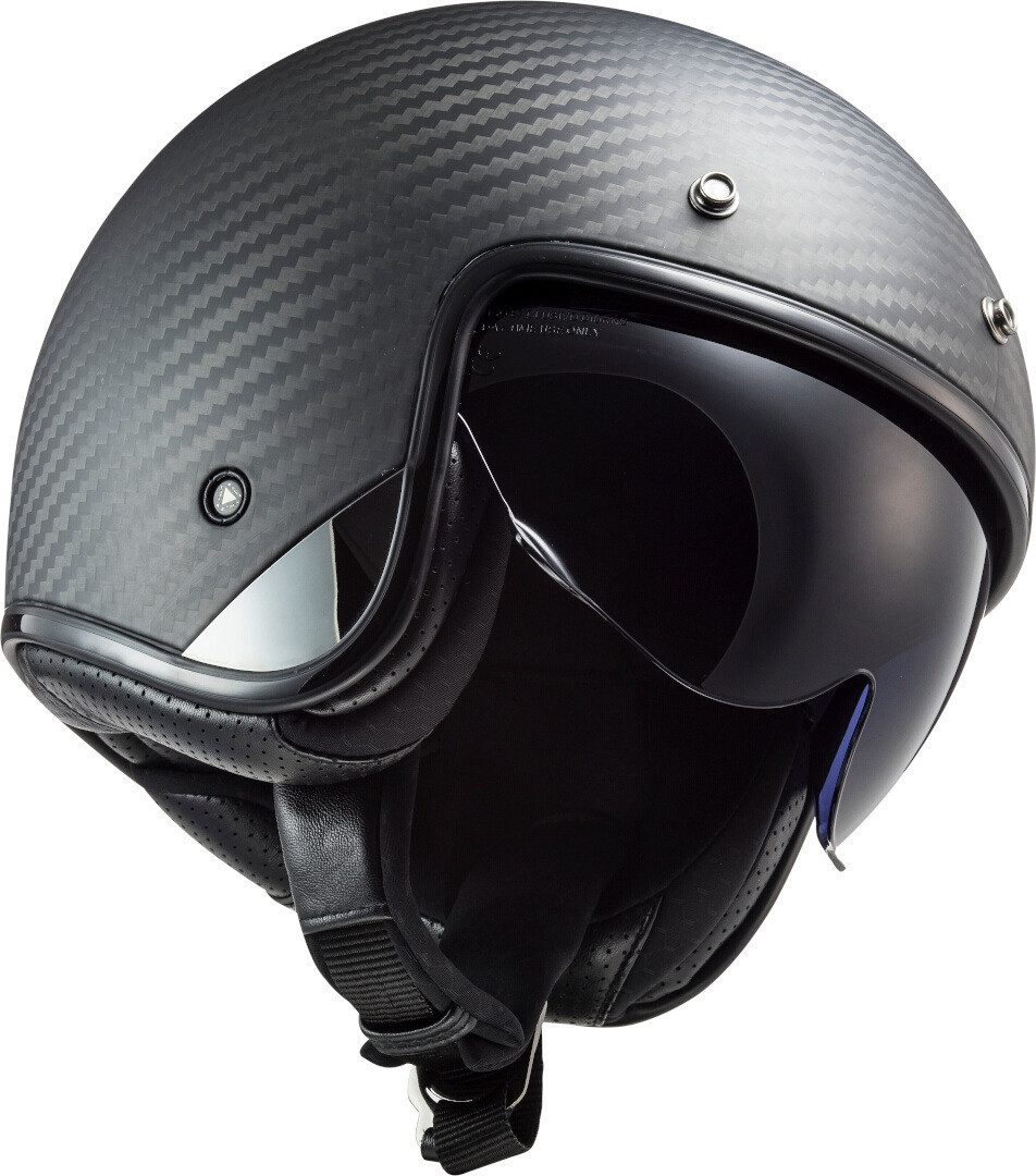 LS2 Motorradhelm OF601 Bob Carbon Jethelm, Integriertes Sonnenvisier