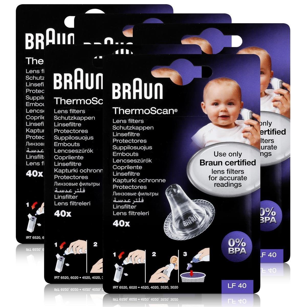Fieberthermometer Braun ThermoScan Schutzkappen 40 Stück - Für Thermoscan Thermometer (5