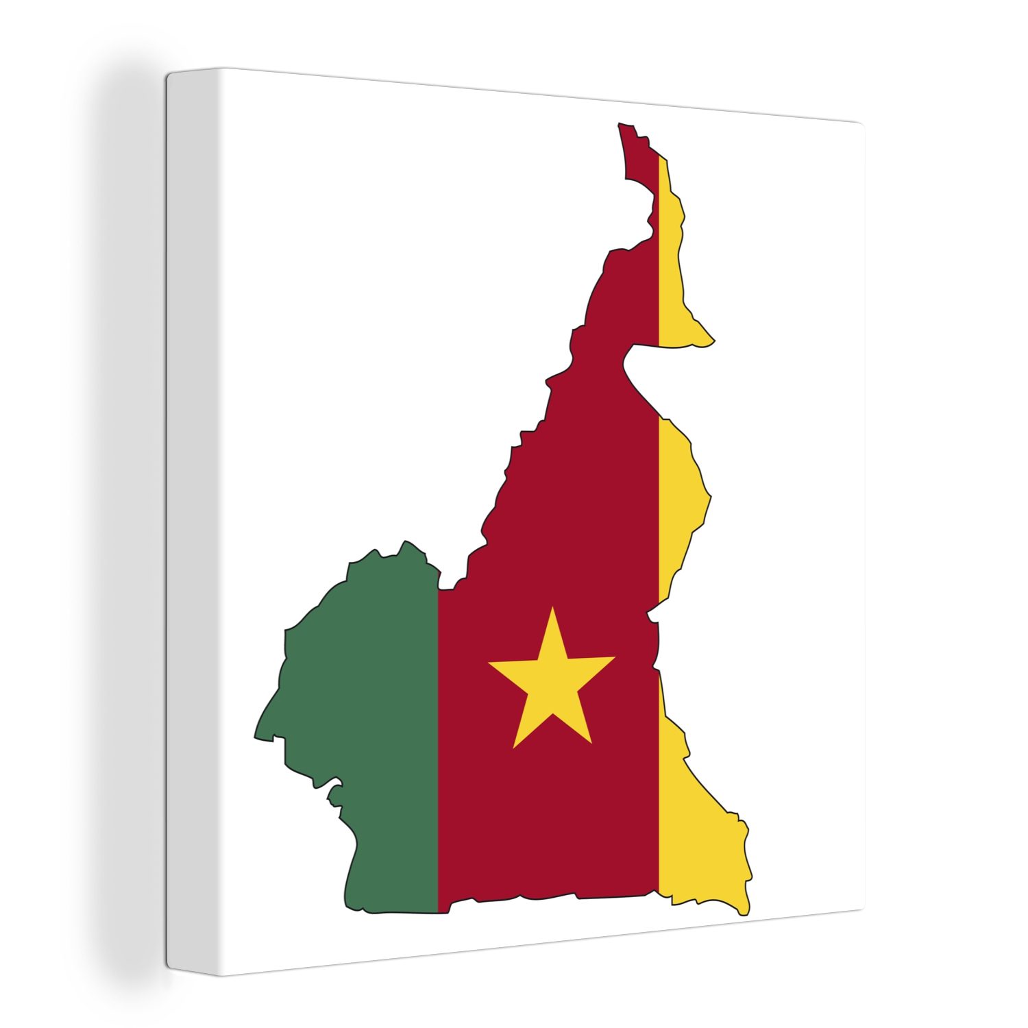 OneMillionCanvasses® Leinwandbild Illustration der Karte von Kamerun, (1 St), Leinwand Bilder für Wohnzimmer Schlafzimmer