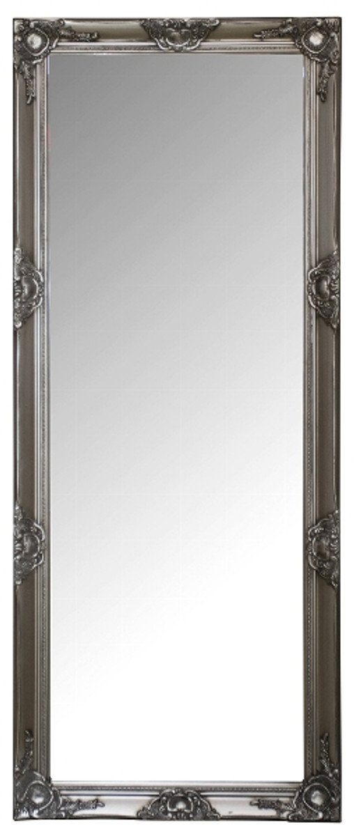 Casa Padrino Silber Barockmöbel H. 150 - cm 60 / Barockspiegel Spiegel x Holzrahmen Wandspiegel mit Barock
