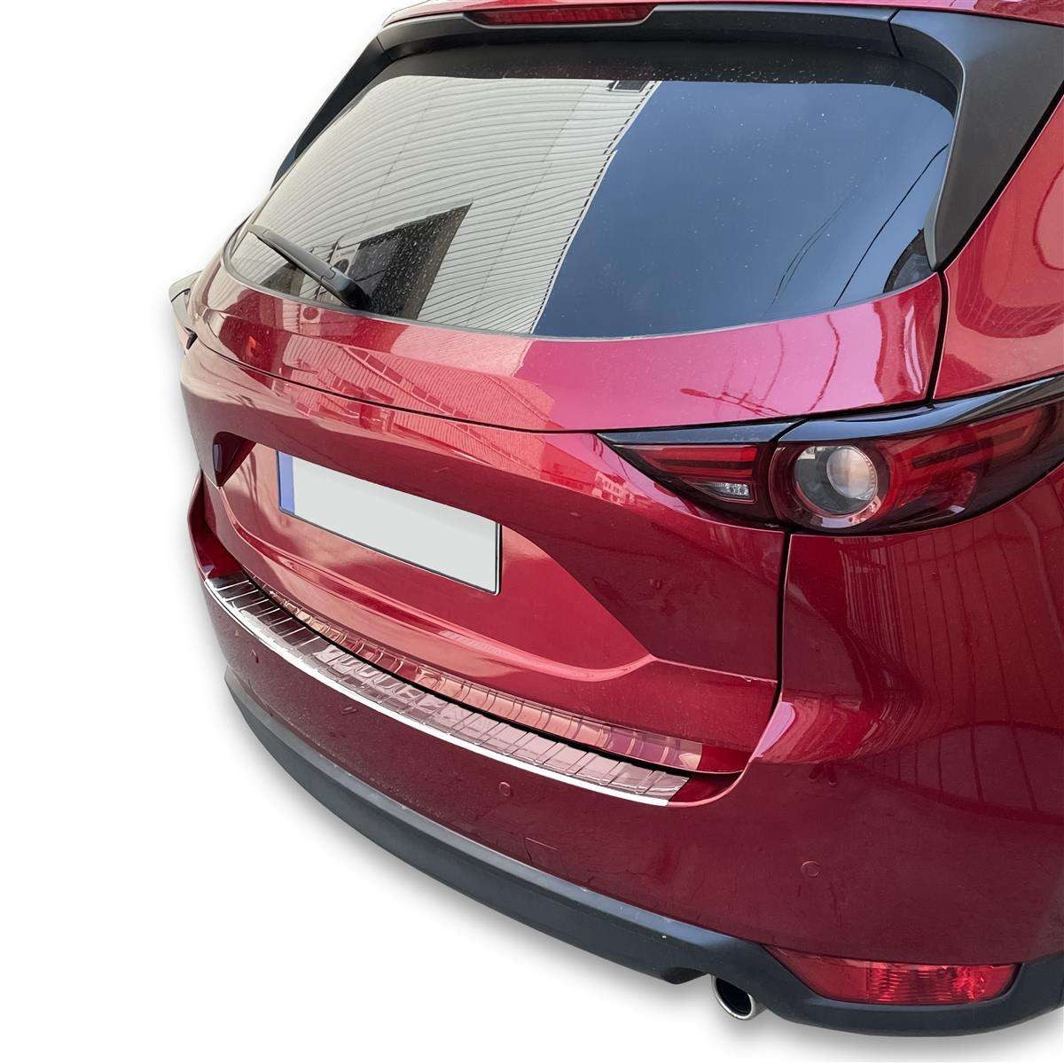 RECAMBO Ladekantenschutz für MAZDA CX-5 II, ab BJ 2017- Stoßstangenschutz, V2A rostfrei, Exklusive Optik, praktischer Schutz & perfekte Passform