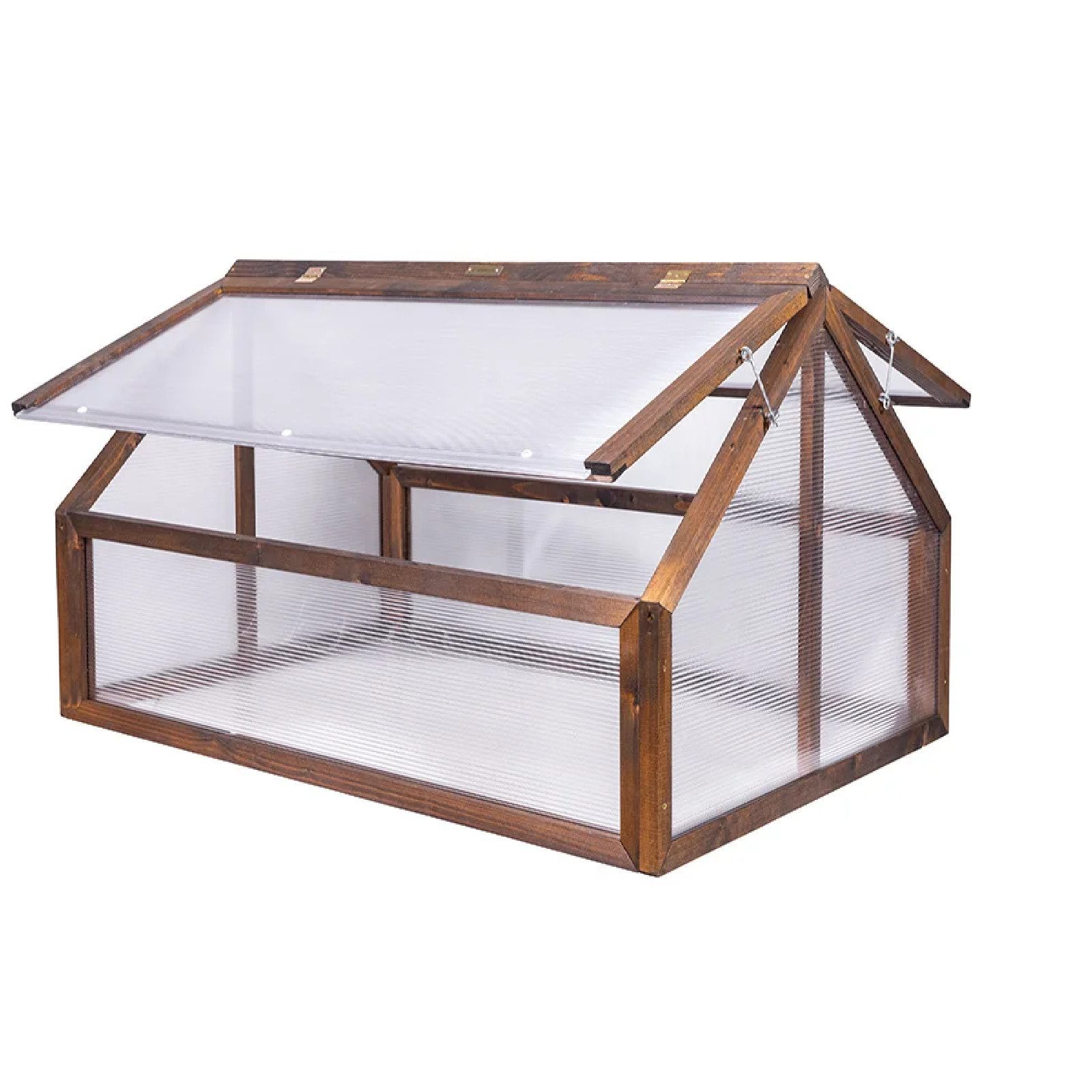 QLS Gewächshaus Mini Timber für Balkon 120x80 cm, aus Holz Frühbeet Balkon für Kräuter Tomaten