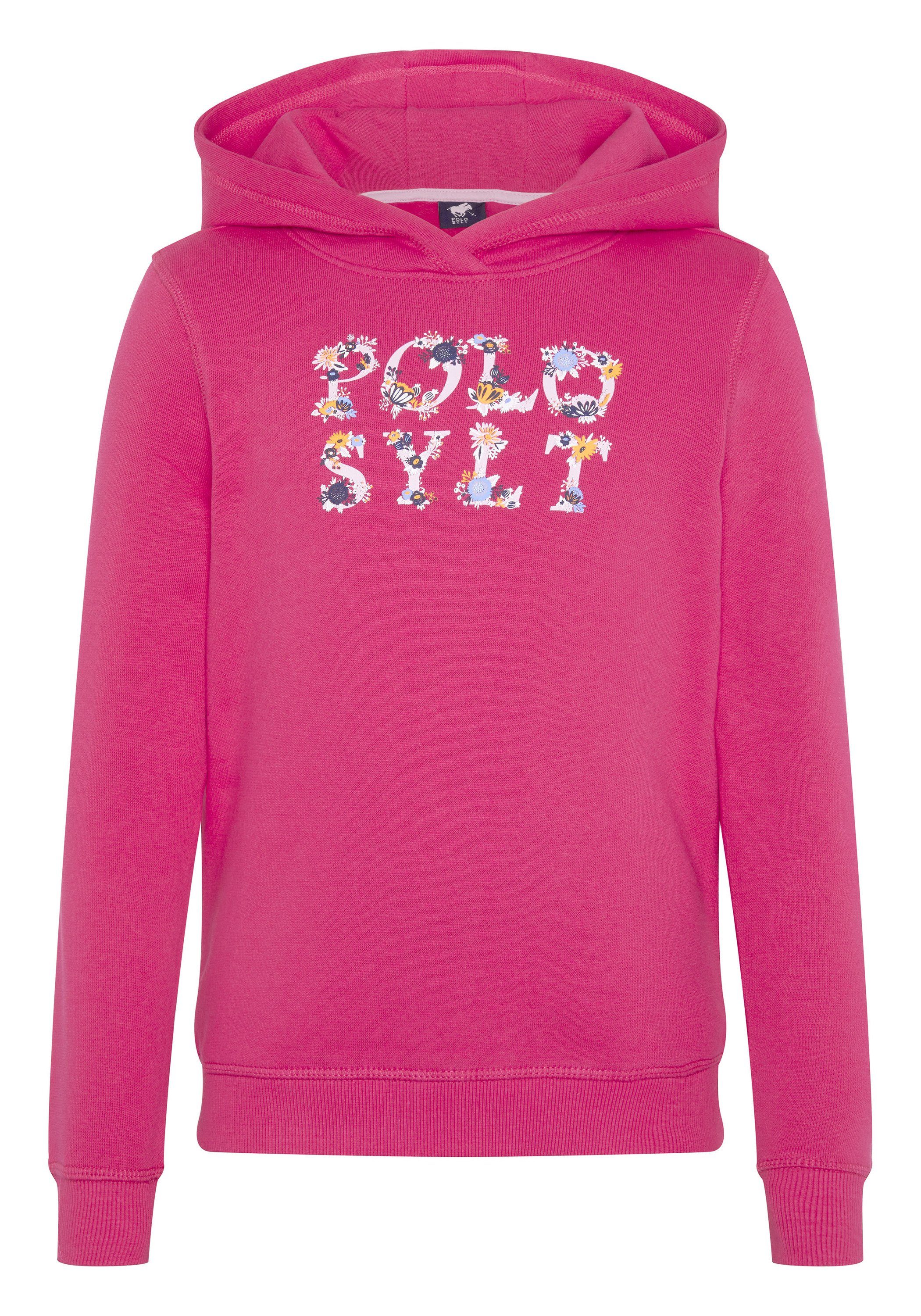 Sweatshirt Raspberry mit Logodesign Sylt Polo floralem 18-1754