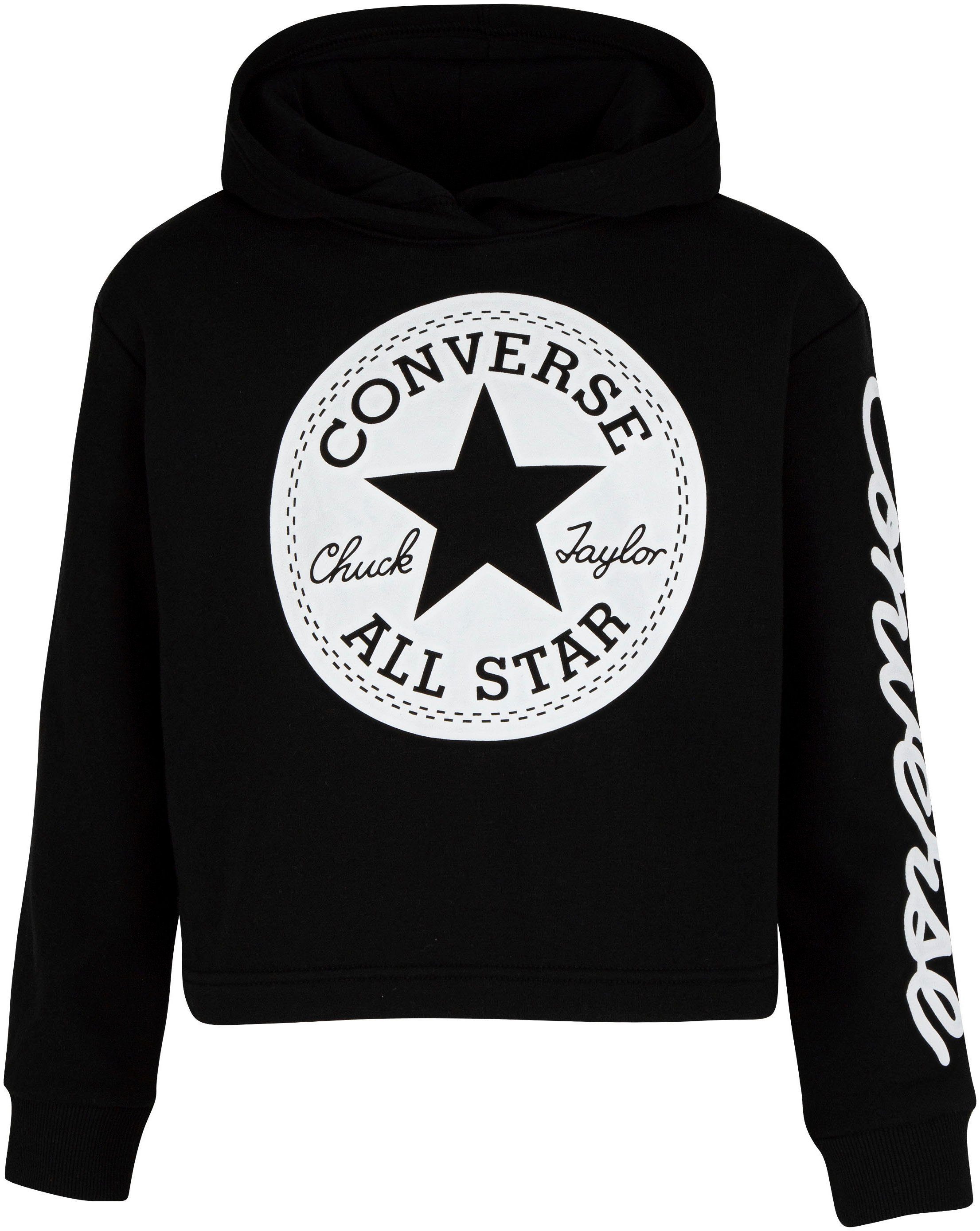 Converse Kapuzensweatshirt CHUCK PATCH black Kinder - CROPPED für HOODIE