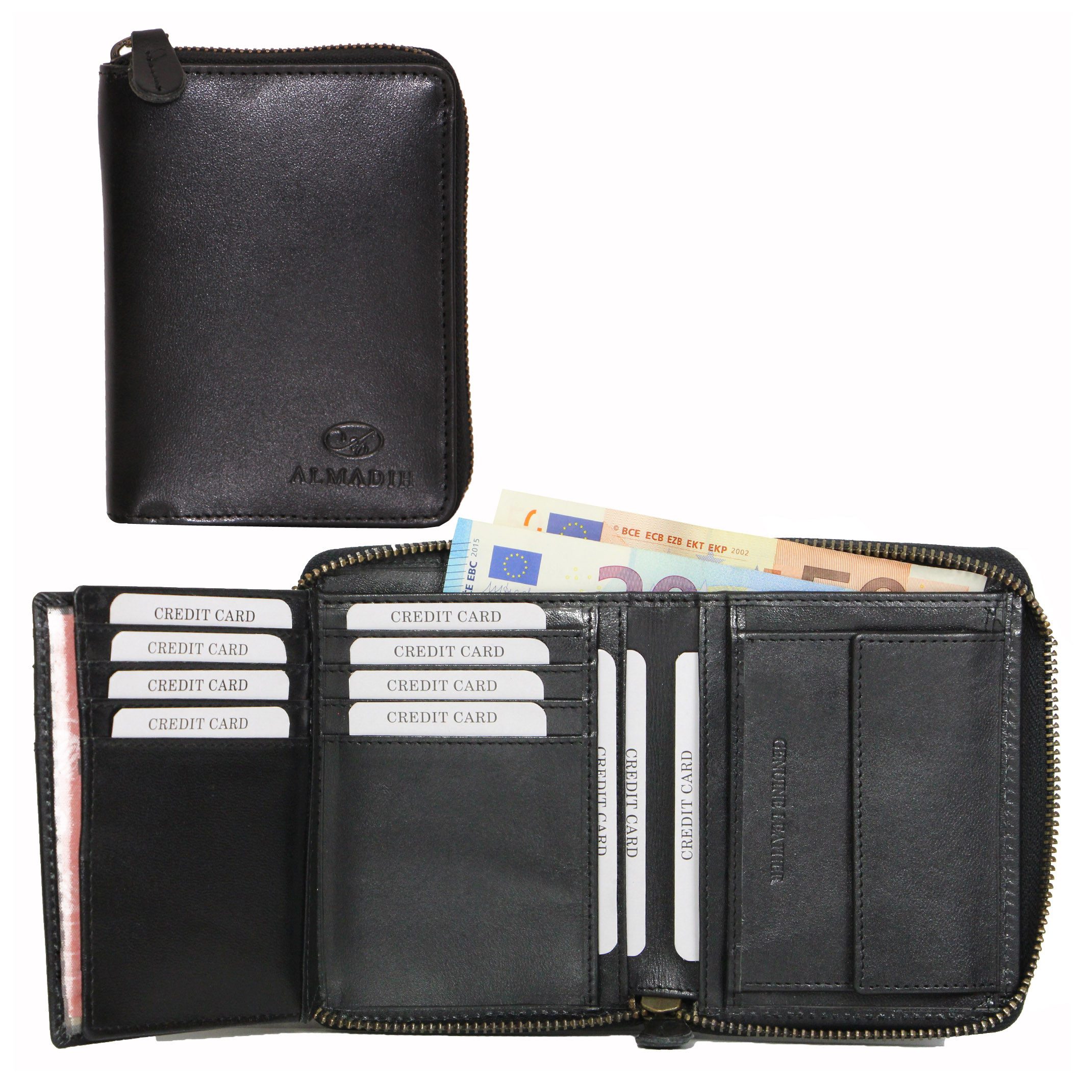 ALMADIH Brieftasche Leder P2H-RV Portemonnaie RFID-Schutz Hochformat günstig online kaufen