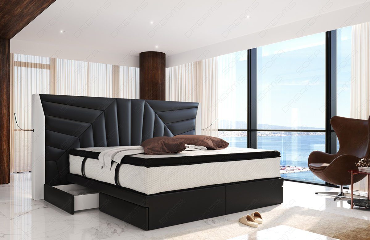 Sofa Dreams Boxspringbett Boxspringbett Monaco Leder, günstig online kaufen