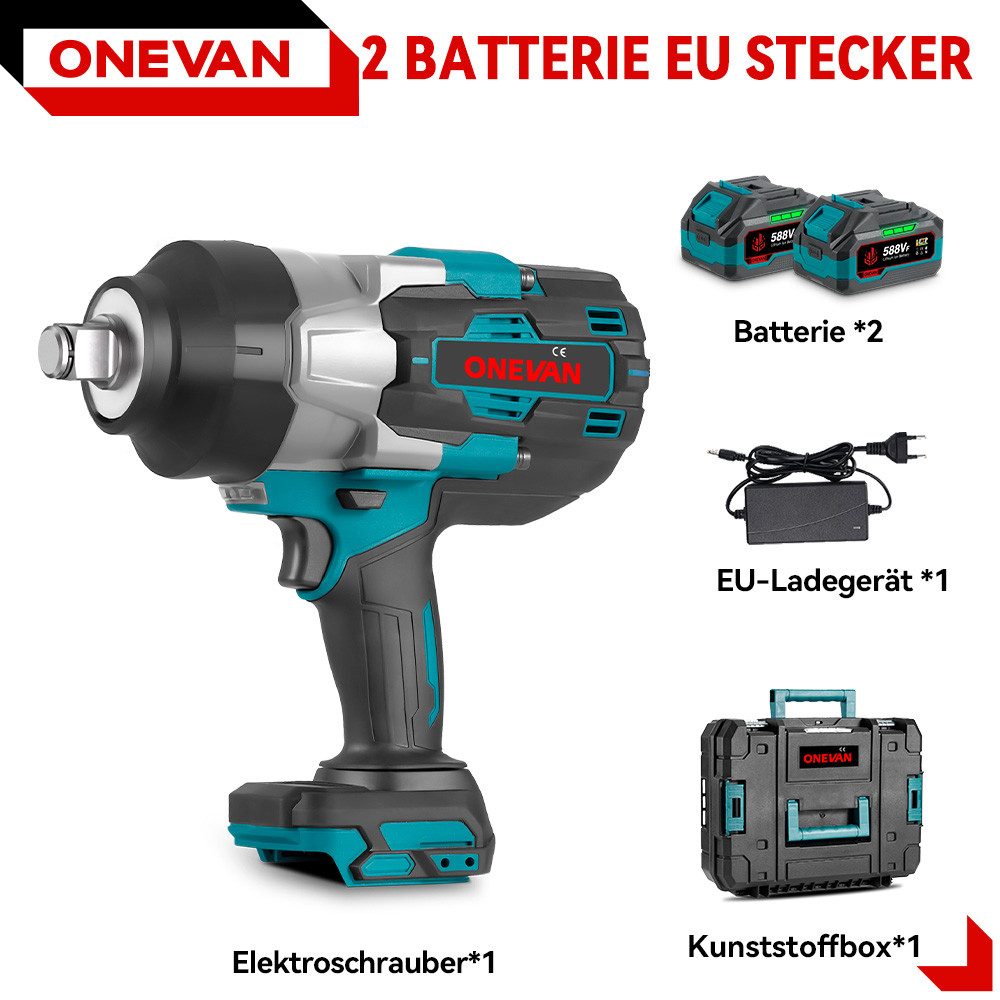 ONEVAN Akku-Schlagschrauber 3500Nm Bürstenloser Schlagschrauber mit 2 x Li- günstig online kaufen