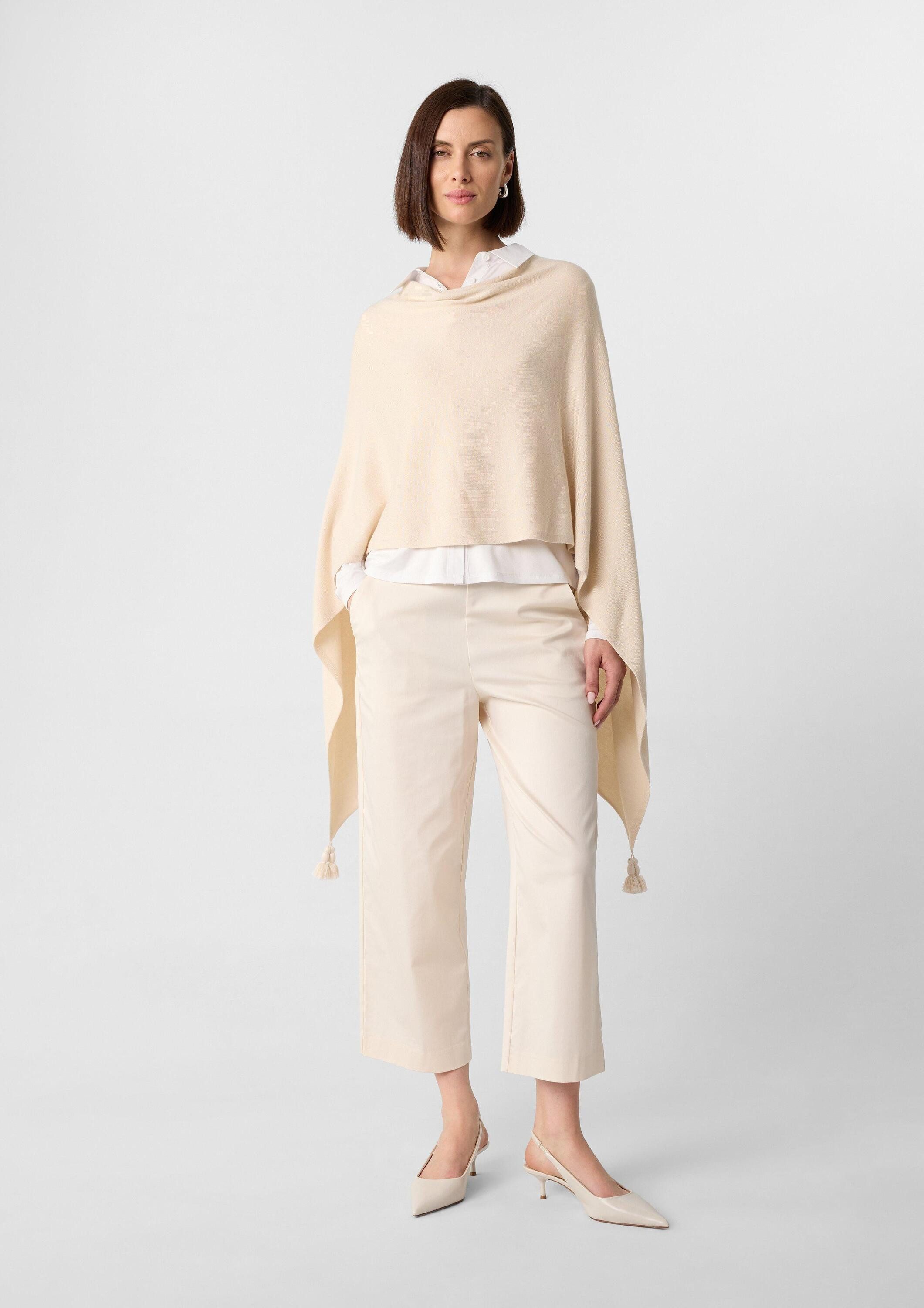 comma Poncho Indoor-Poncho Feinstrick-Poncho mit Quasten