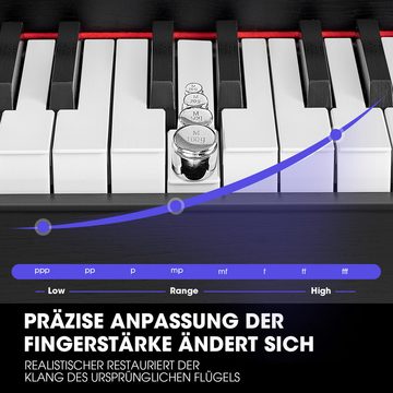 MUSTAR Digitalpiano E-Piano mit 88 Tasten, Ständer, 3 Pedalen, 2 Kopfhöreranschlüssen (1-St), für Anfänger, LCD-Bildschirm,2x20W Lautsprecher, USB/MIDI