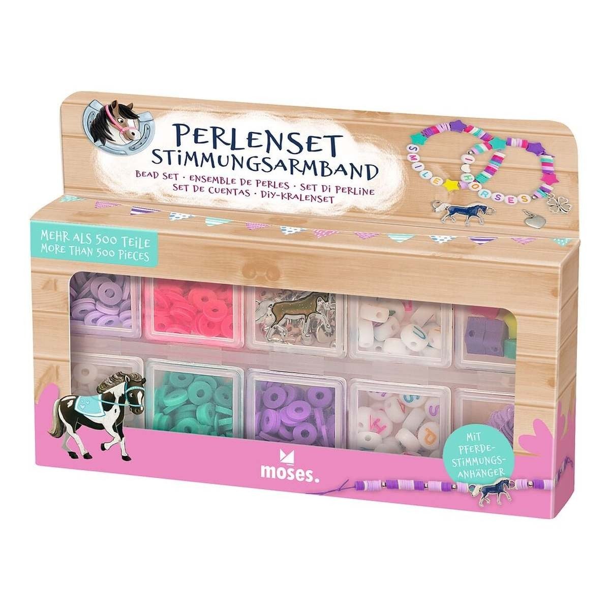 Moses. Verlag Kreativset Perlenset Stimmungsarmband Pferde, 580 Perlen, Sortierbox