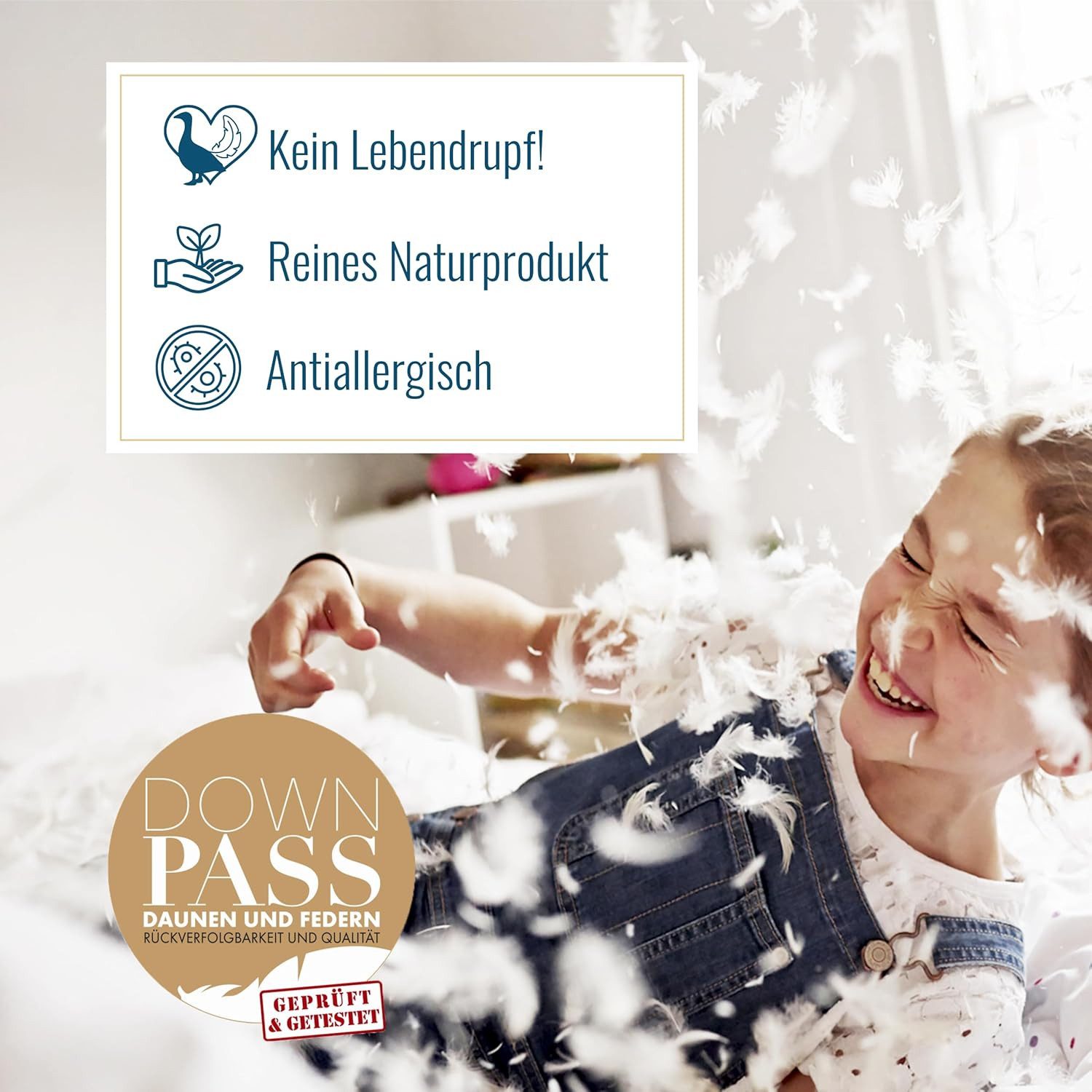 Sympathica Federkopfkissen Kopfkissen 660g neue 30% Daunen 70% Federn medium Daunenpass 40x80, Füllung: 70% neue weiße Federn, 30% neue weiße Daunen, Bezug: 100% Baumwolle, Seitenschläfer, Rückenschläfer, Bauchschläfer, Vom Forschungsinstitut Hohenstein auf Schadstoffe geprüft.