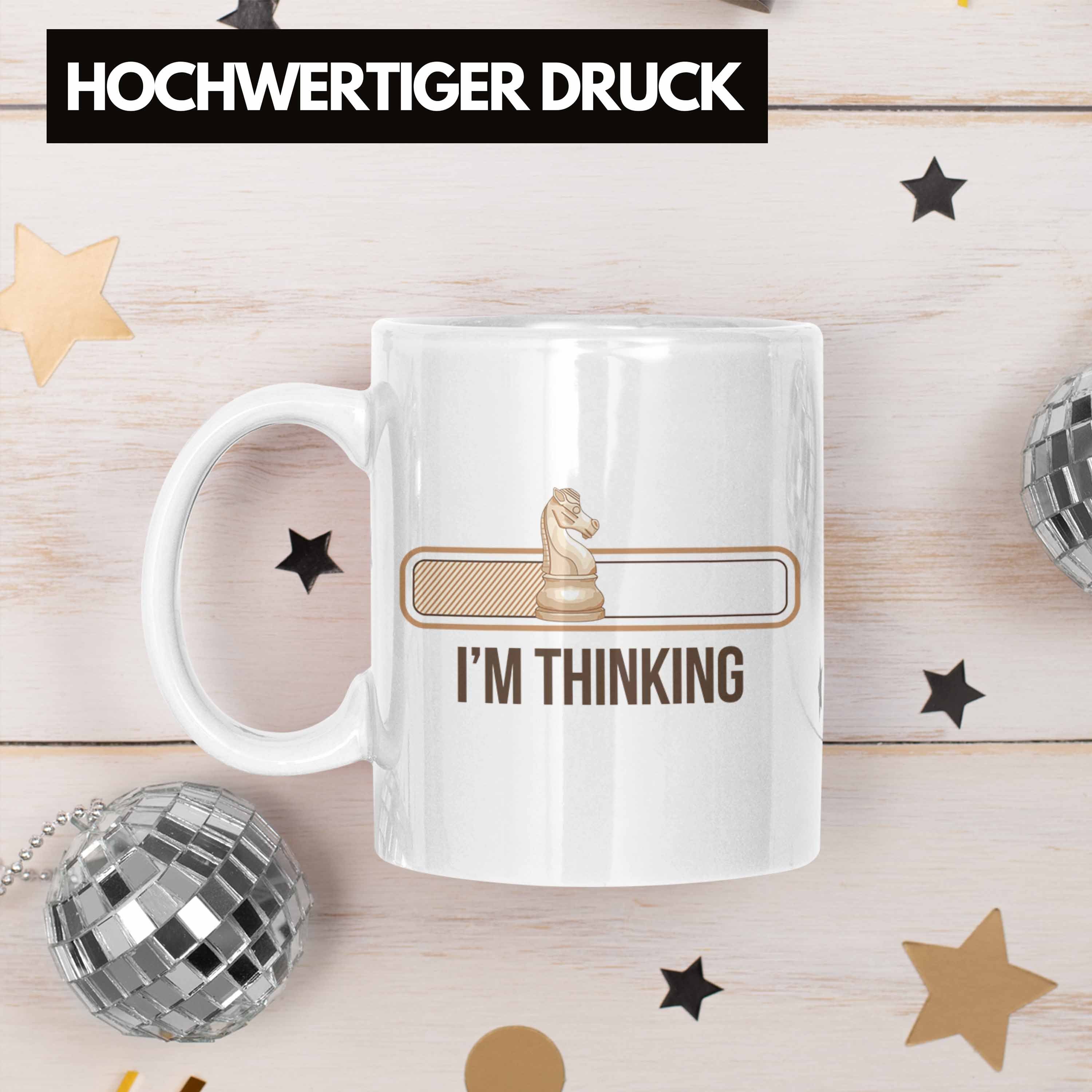 I'm für - Grafik Weiss Schach Lustiger Tasse Schach-Spieler Profis Thinking Geschenk Trendation Trendation Spruch Tasse