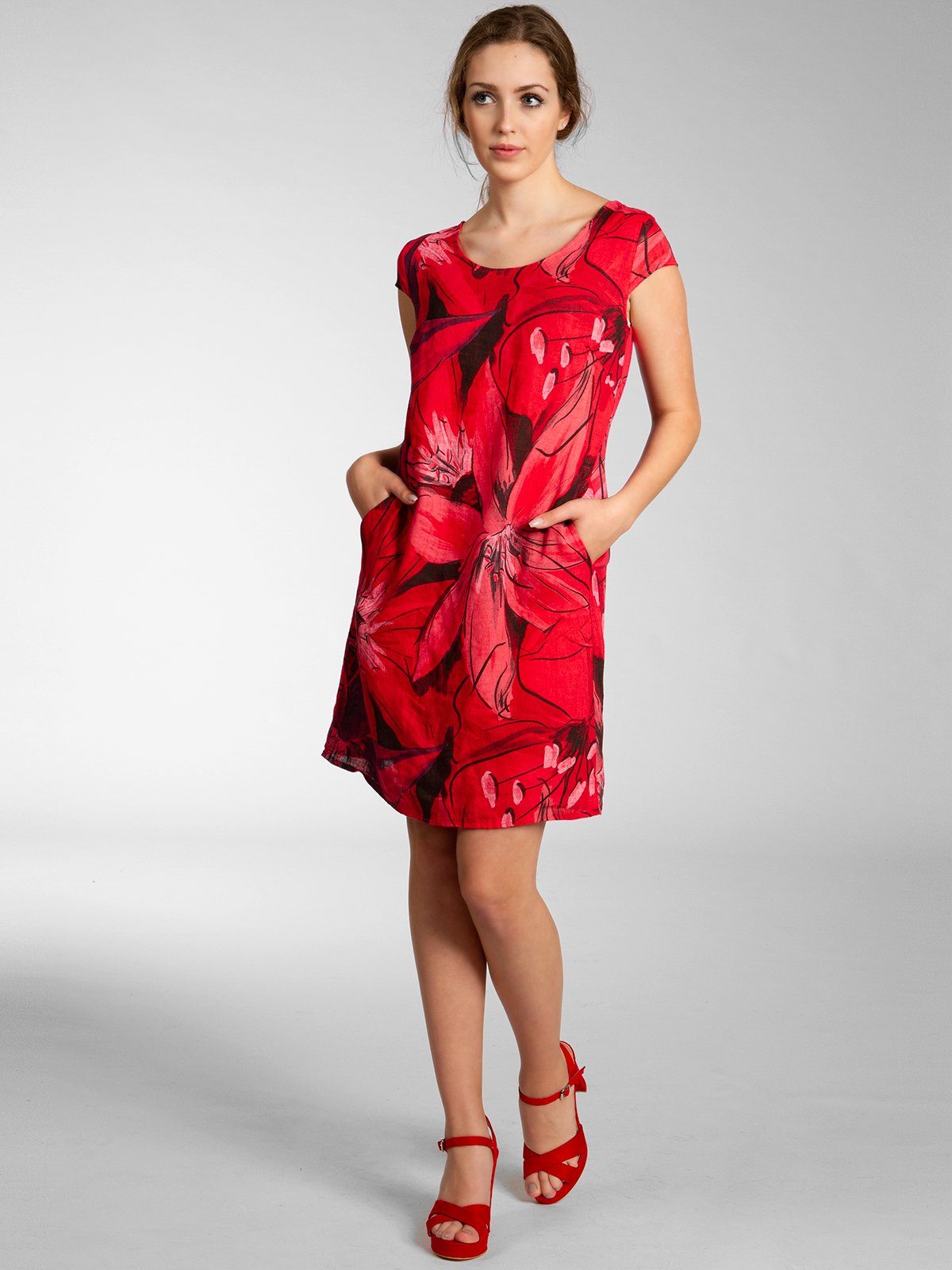 Caspar Sommerkleid SKL035 knielanges elegantes Damen günstig online kaufen