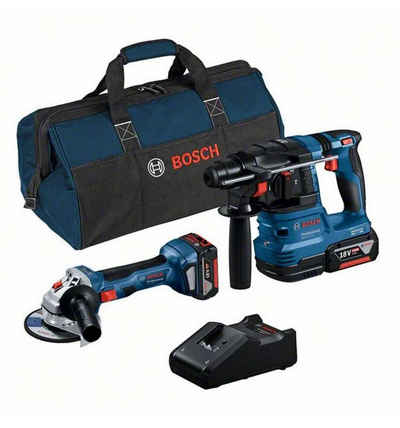 Bosch Professional Akku-Bohrhammer 18V, (Combi Set, GWS 18V-7 + GBH 18V-22), inkl. Akkus und Ladegerät