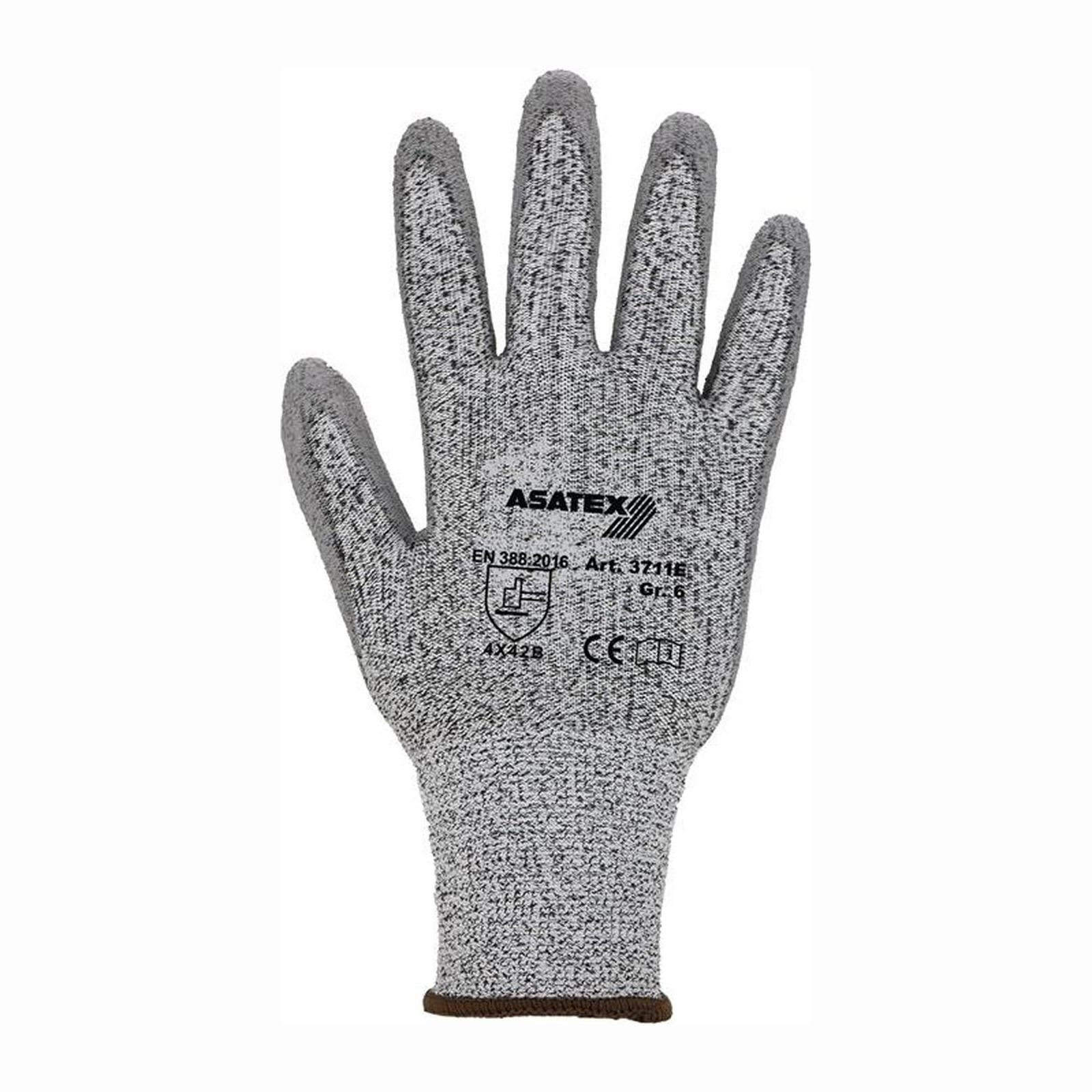 Schnittschutzhandschuhe ASATEX Schnittschutzhandschuhe grau / grau Schnittschutzlevel B Gr. 10