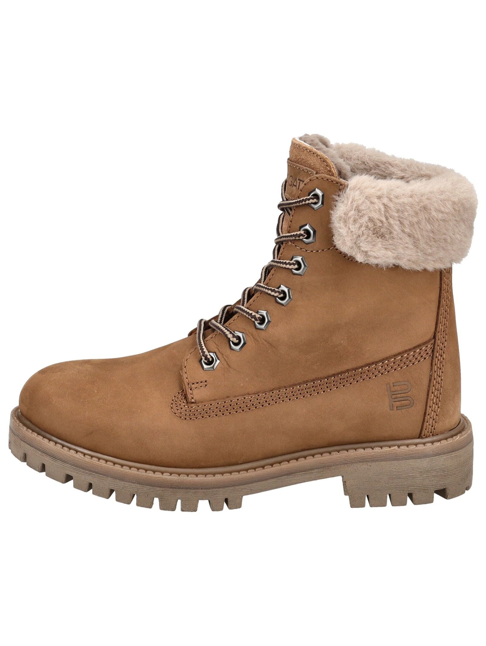 BAGATT Stiefelette Nubukleder/Textil . Schnürstiefelette