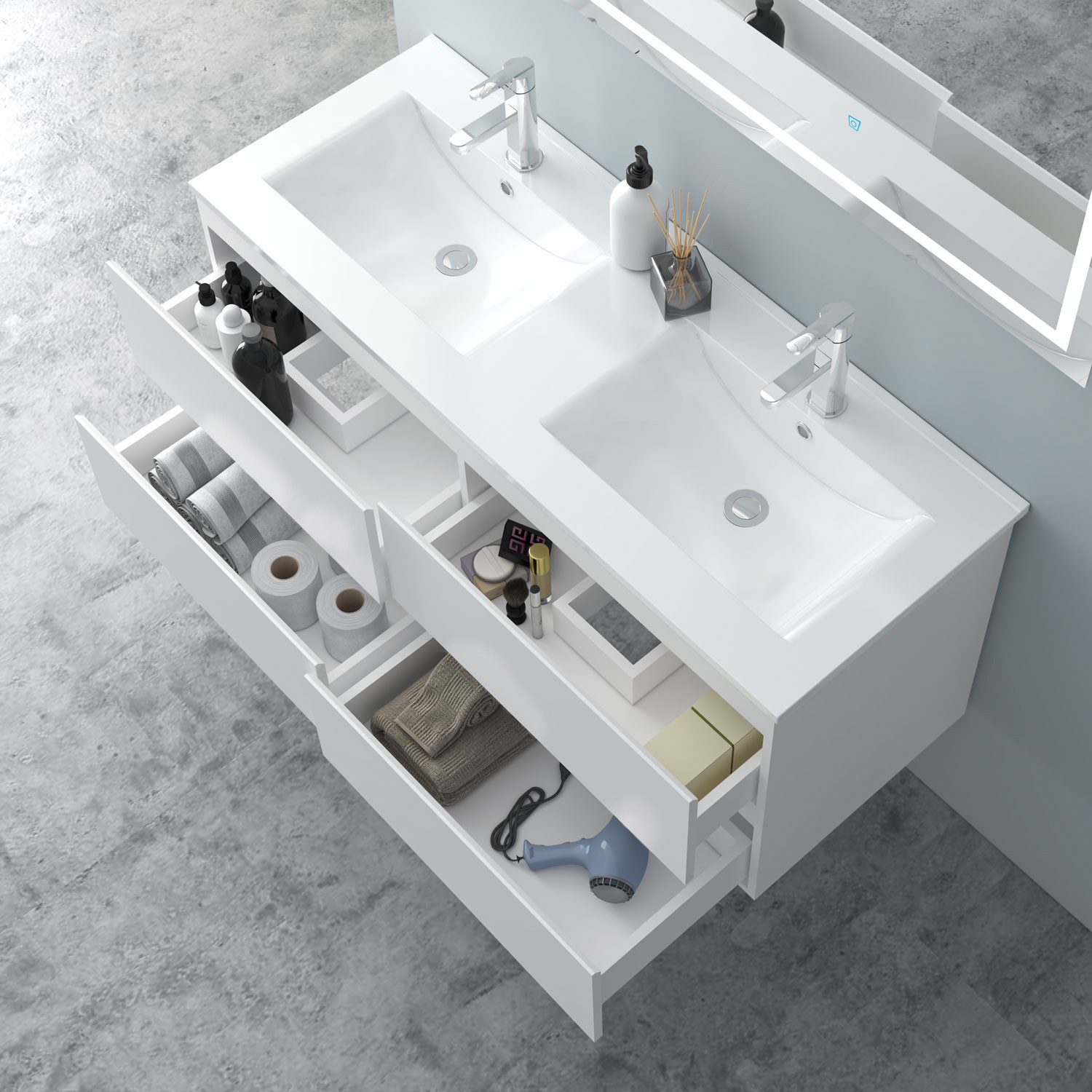 Aica Sanitär Waschtisch Badezimmerschrank Unterschrank mit günstig online kaufen