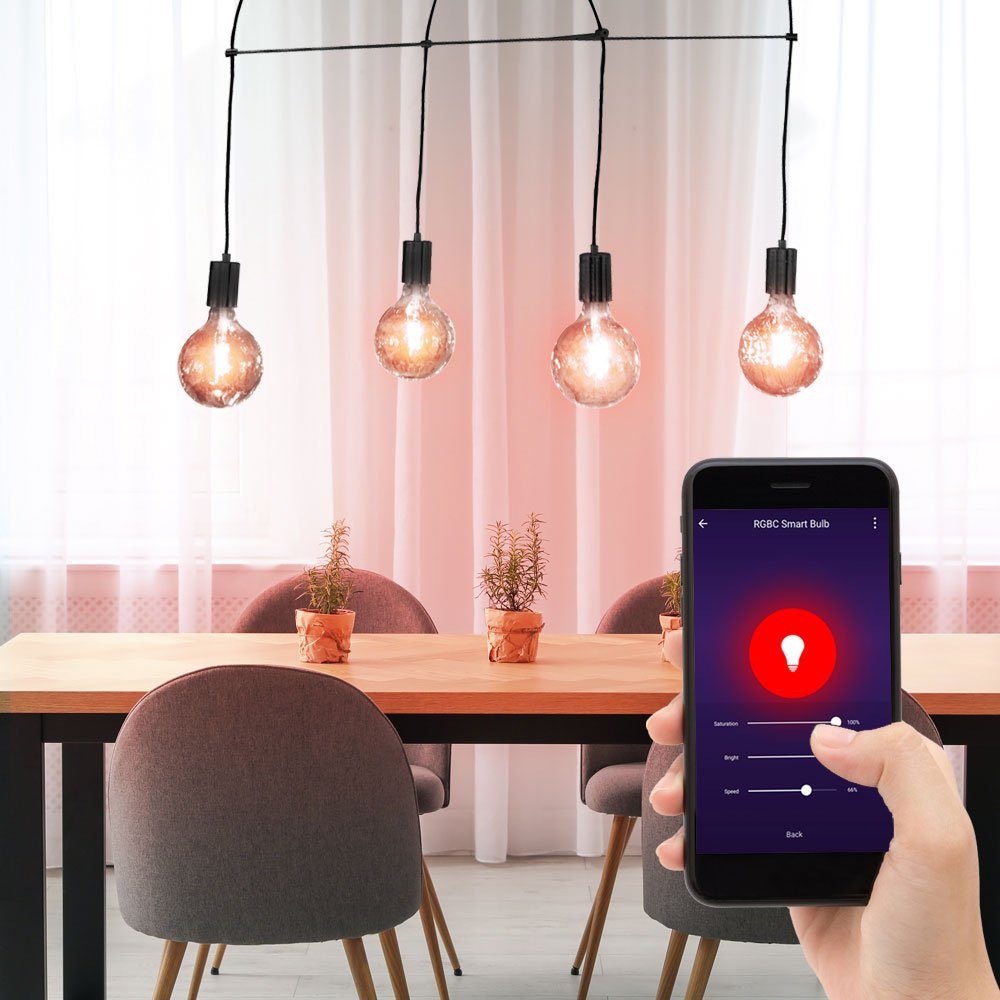 etc-shop Smarte LED-Leuchte, Pendelleuchte 4 flammig ...