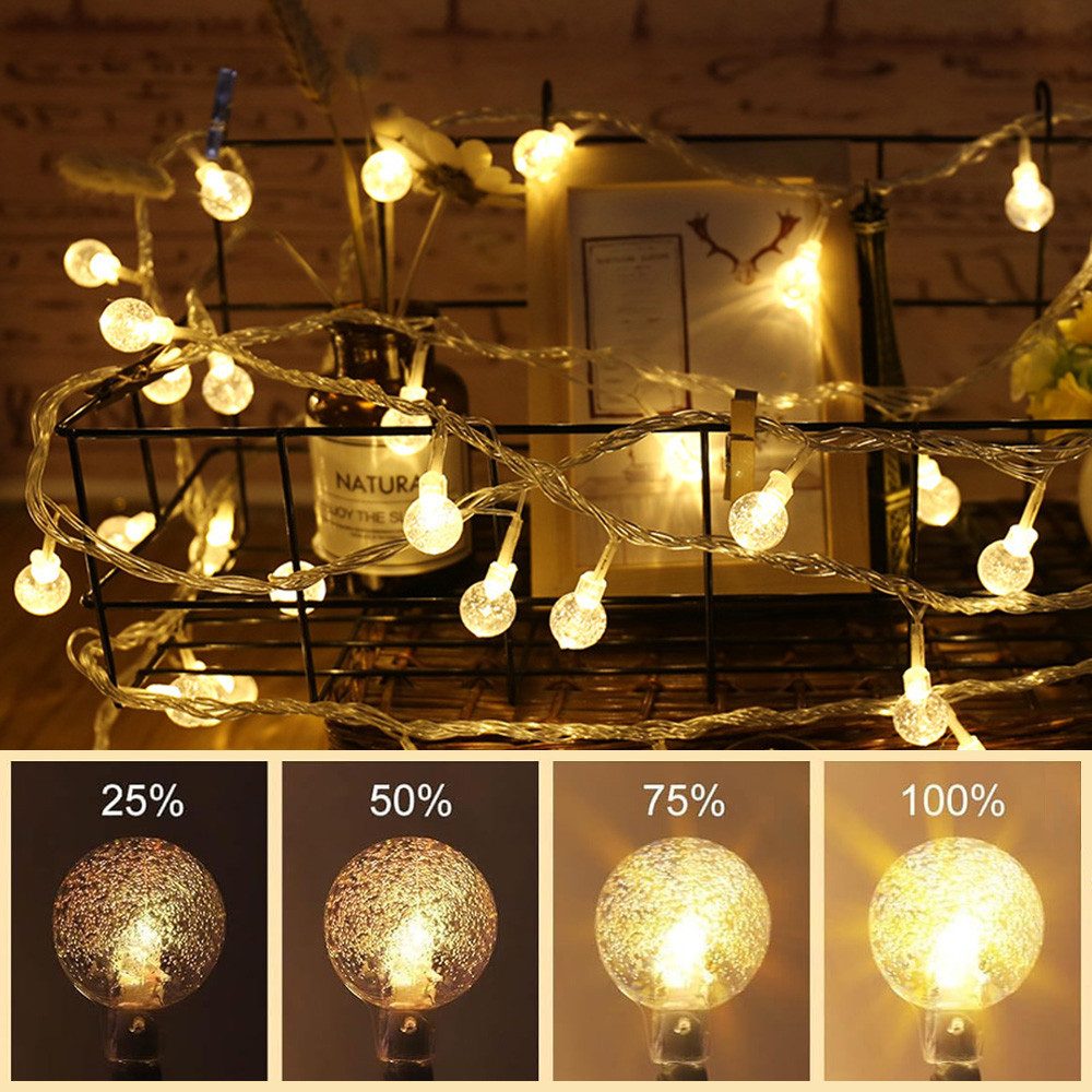 Merry 2024 LED-Lichterkette LED Kugel Lichterkette Dimmbar,Gartenleuchte We günstig online kaufen