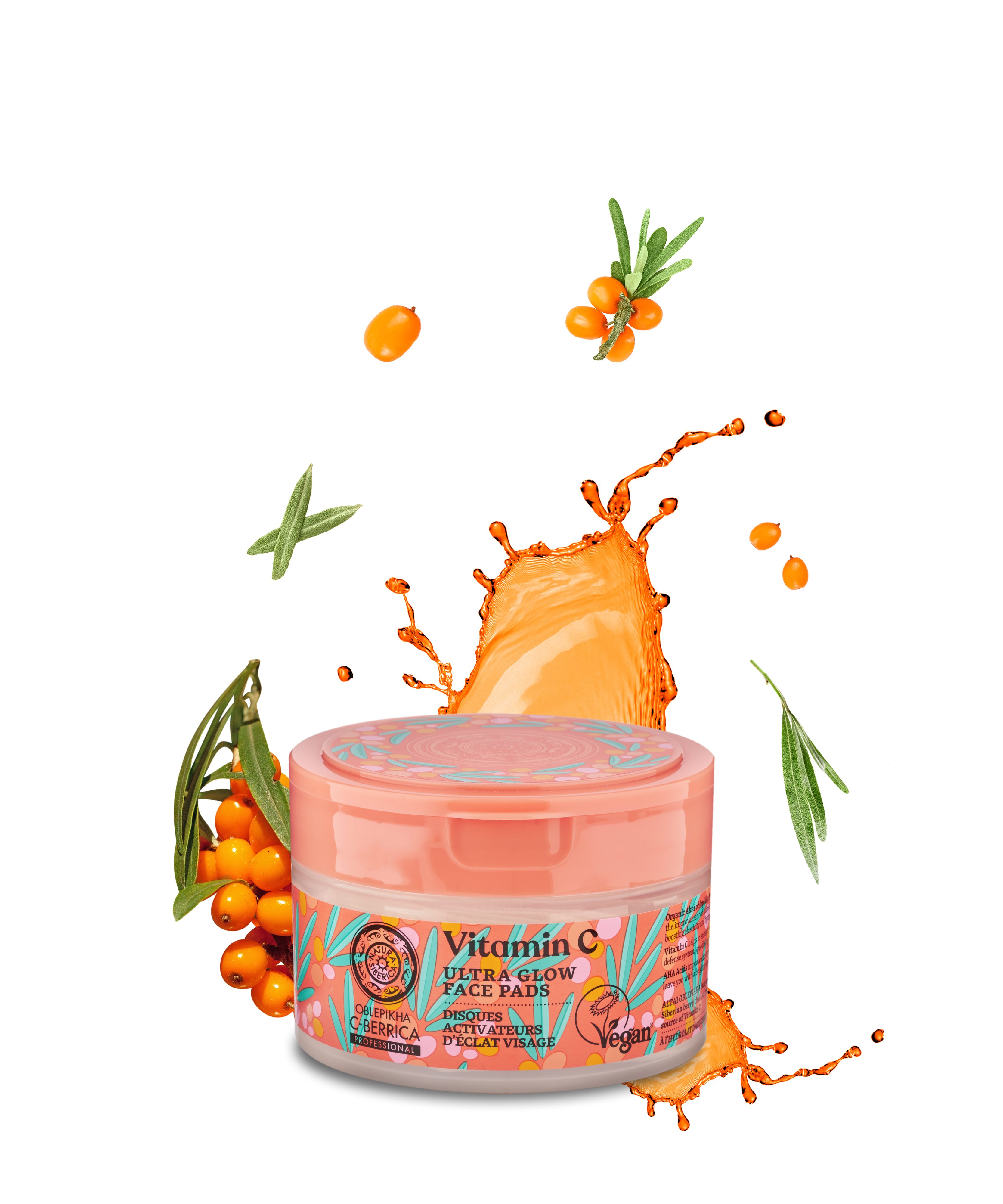 Gesichtsreinigungstuch Oblepikha C-Berrica. Radiance Face Pads, 20 pcs