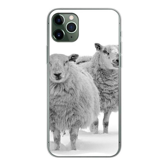 MuchoWow Handyhülle Schafe - Schnee - Weiß Handyhülle Apple iPhone 11 Pro Max Smartphone-Bumper Print Handy