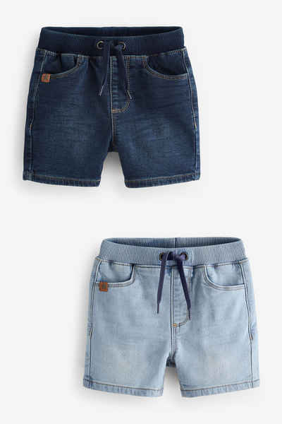 Next Jeansshorts 2er-Pack Denim-Schlupfshorts aus Jersey (2-tlg)