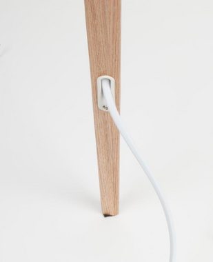 Zuiver Stehlampe Stehleuchte TRIPOD WOOD WHITE von ZUIVER Schirm weiß Füße natur, ohne Leuchtmittel