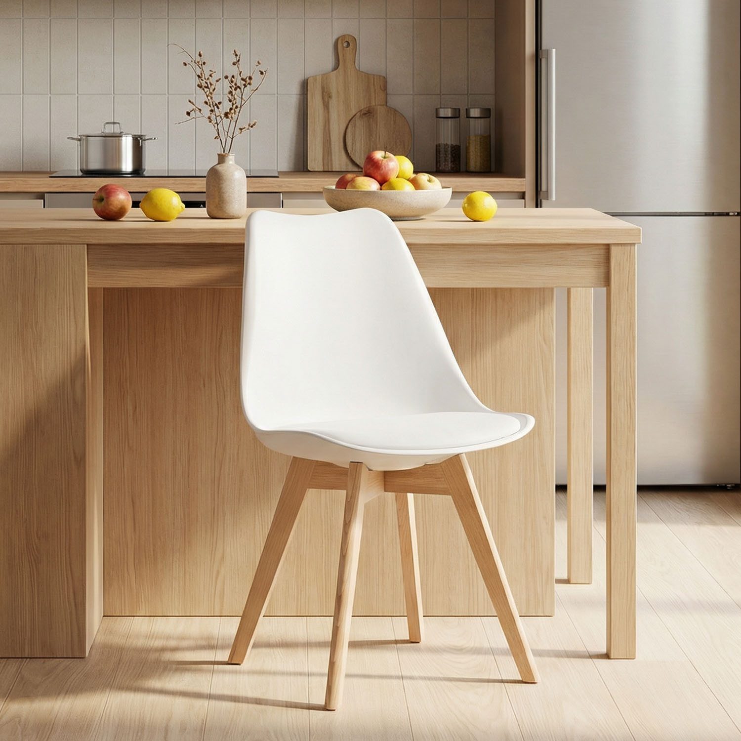 Homestyle4u Küchenstuhl Esszimmerstuhl Esstisch Küche Esszimmer Weiß Grau Schwarz (1 St), Skandinavisch, stabil