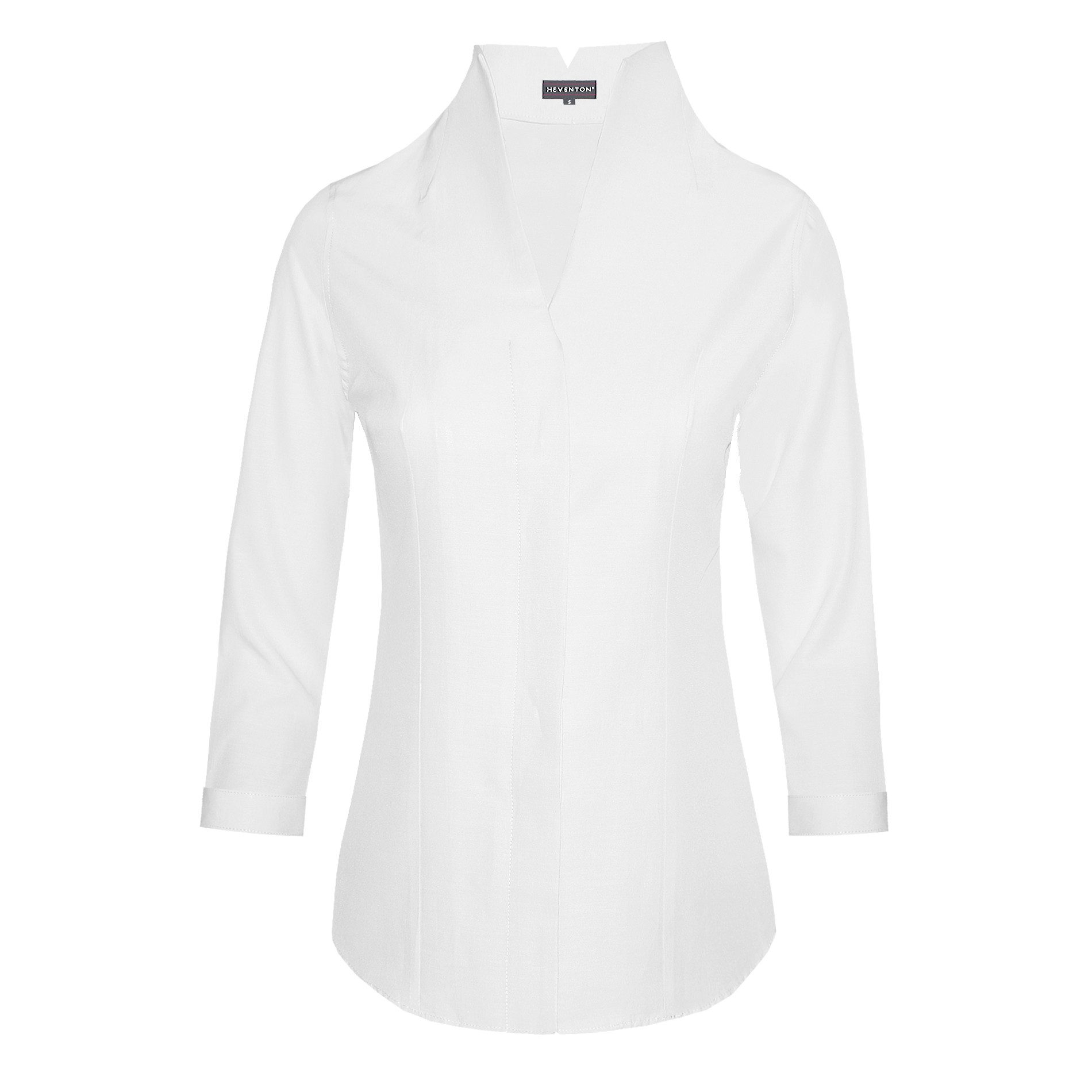 HEVENTON Klassische Bluse 3/4-Ärmel, Business-Bluse mit Kelchkragen, bügelleicht