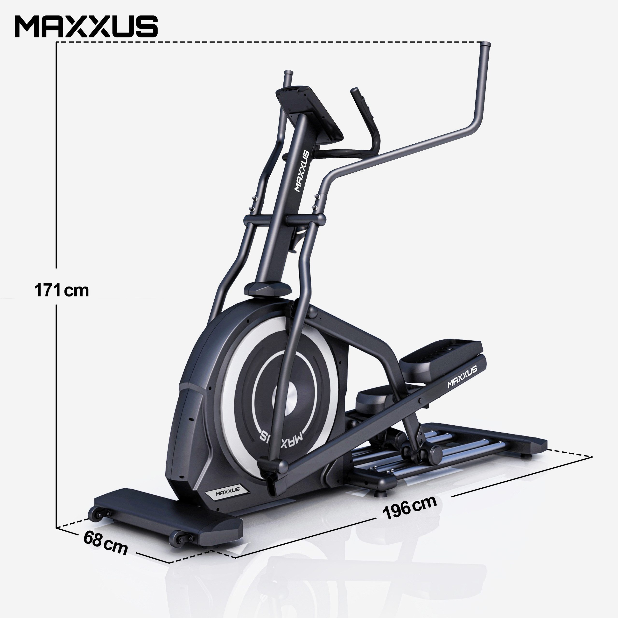 MAXXUS Crosstrainer CX 6.1, Ellipsentrainer, Elliptischer Heimtrainer, mit Bluetooth (1-tlg), 12 Programmen, 29 Schwungmasse, bis 160 kg, Cardio Trainingsgerät