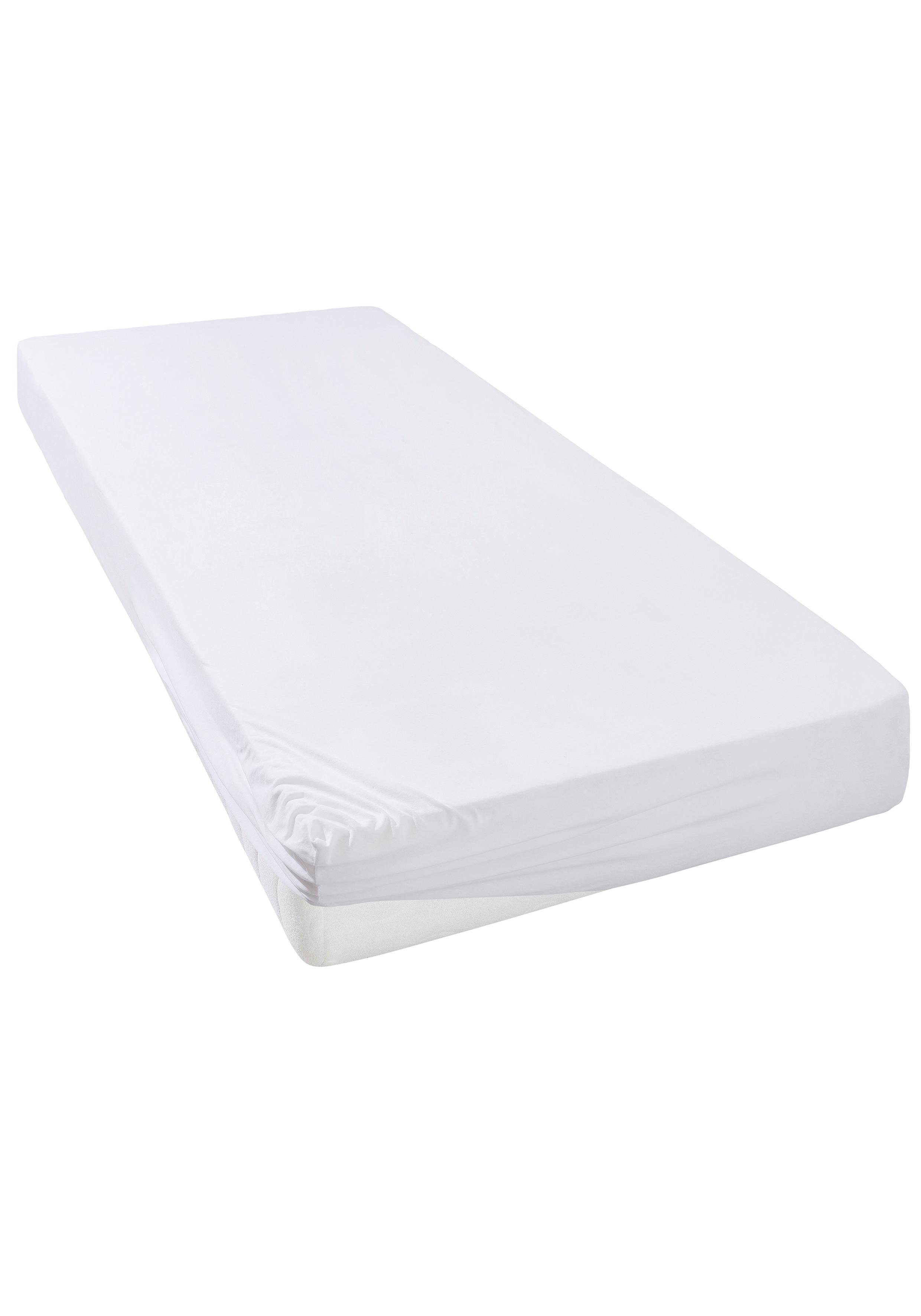 OTTO home Spannbettlaken Bettlaken Jersey, Spannbetttuch mit Baumwolle, uni, Jersey, Gummizug: rundum, (1 Stück), für Matratzen bis 18cm Höhe, Spannbettlaken, Baumwollmischung
