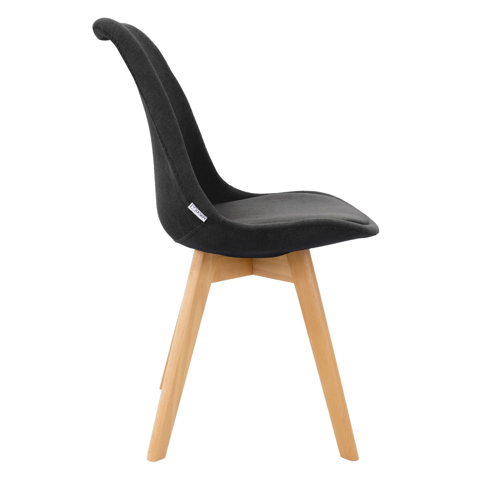 ML-DESIGN Stuhl Esszimmerstühle Polsterstuhl 8er mit Schwarz Leinen Retro Küchenstuhl Wohnzimmerstühle Buchenholz-Beinen Set Rückenlehne (8er Set)