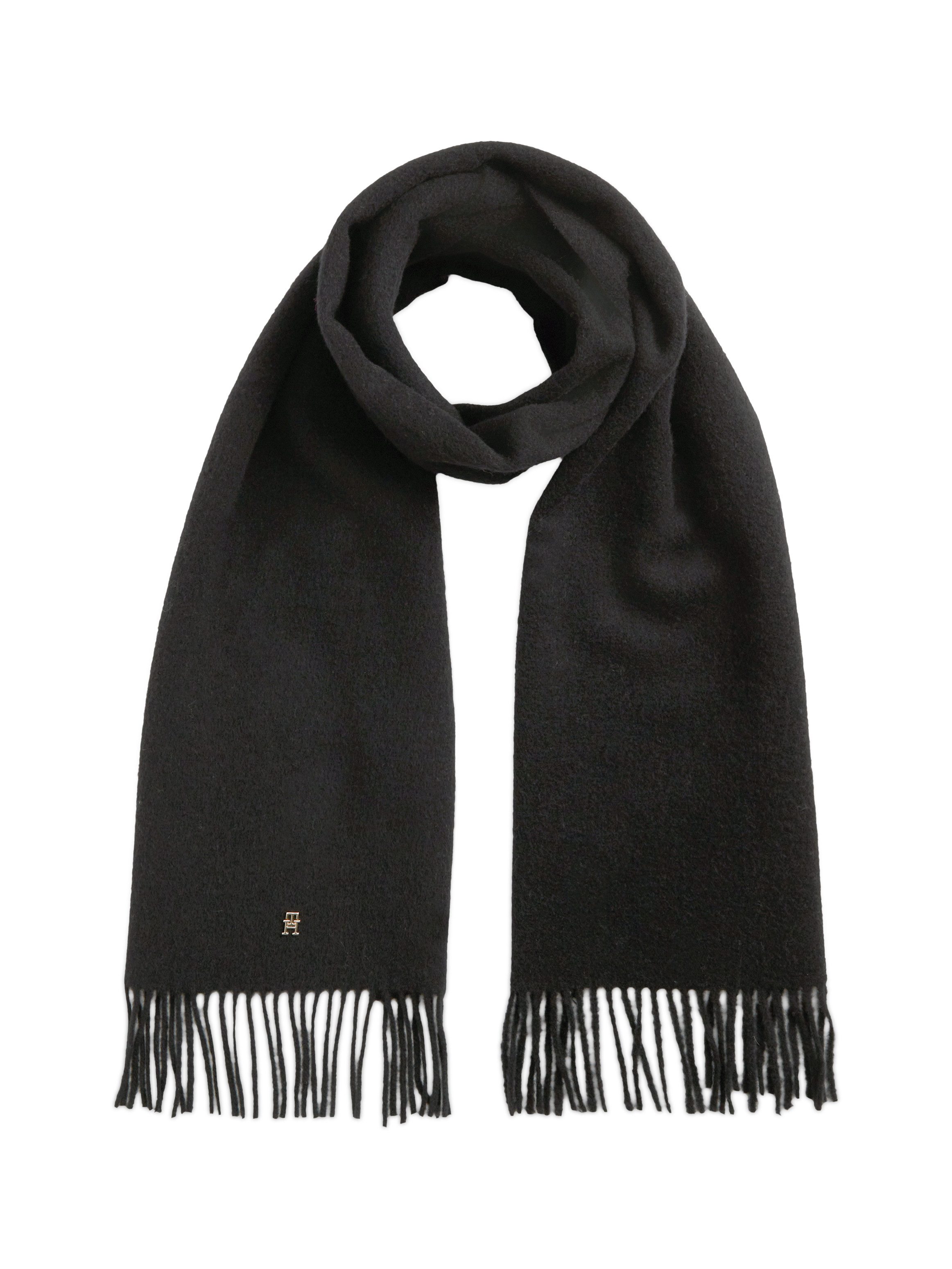 Tommy Hilfiger Schal TH ELEVATED CHIC WOVEN, aus reiner Wolle, mit Fransen