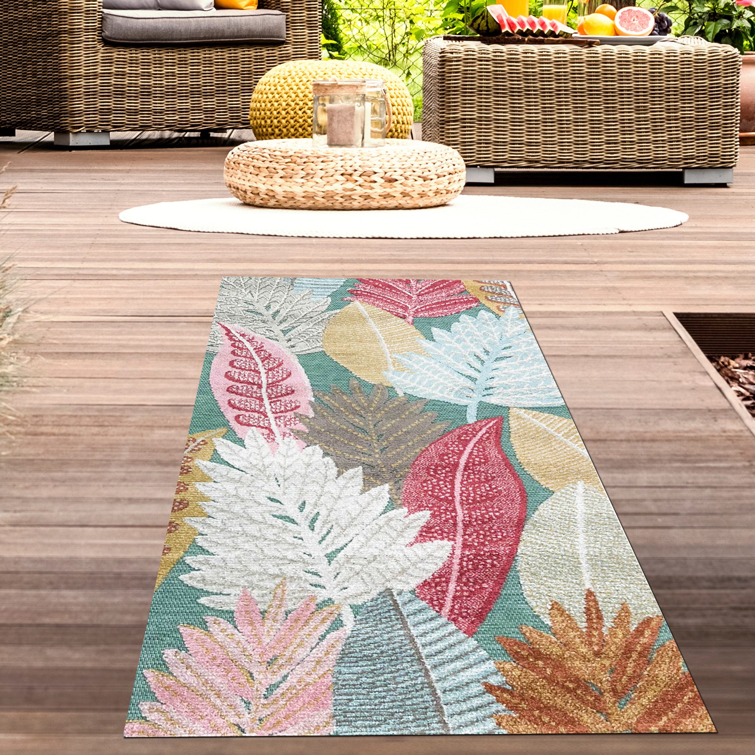 Carpetia Outdoorteppich Wetterfester Outdoor-Teppich mit buntem günstig online kaufen