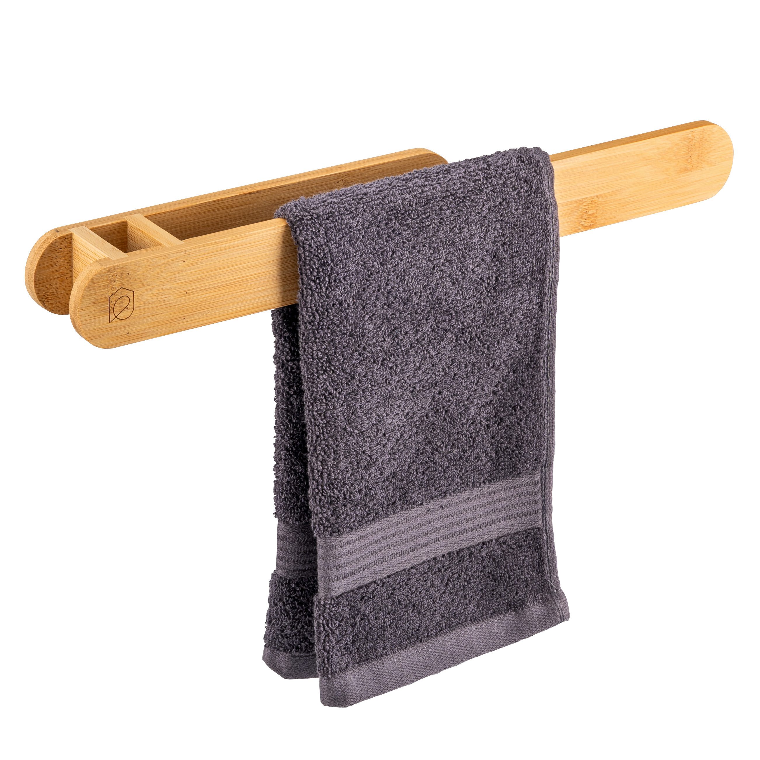 eluno Handtuchstange selbstklebend, Handtuchhalter aus Bambus
