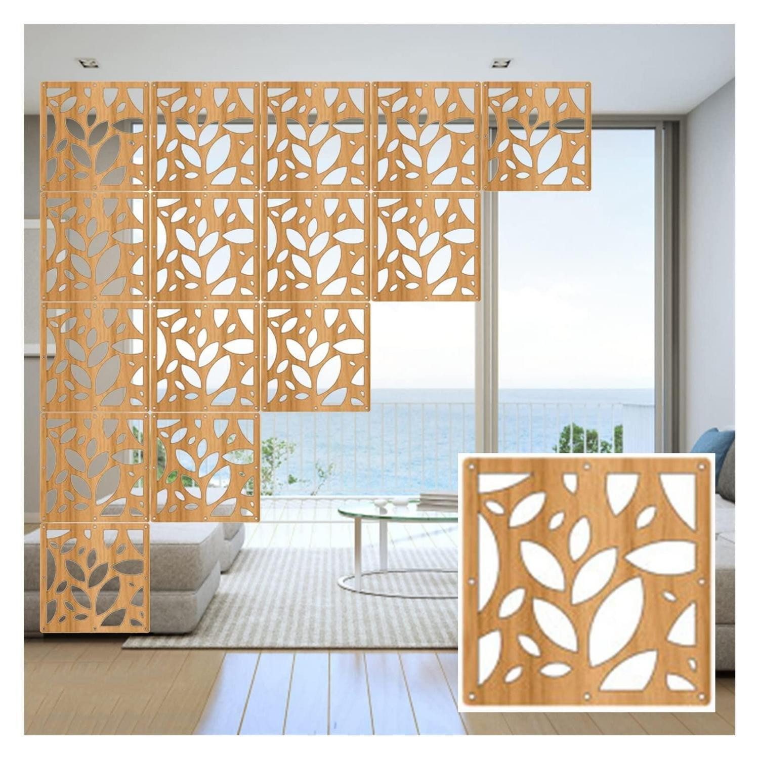 LuxusKollektion Paravent Hängender Raumteiler Holz Kunststoff (20 St)