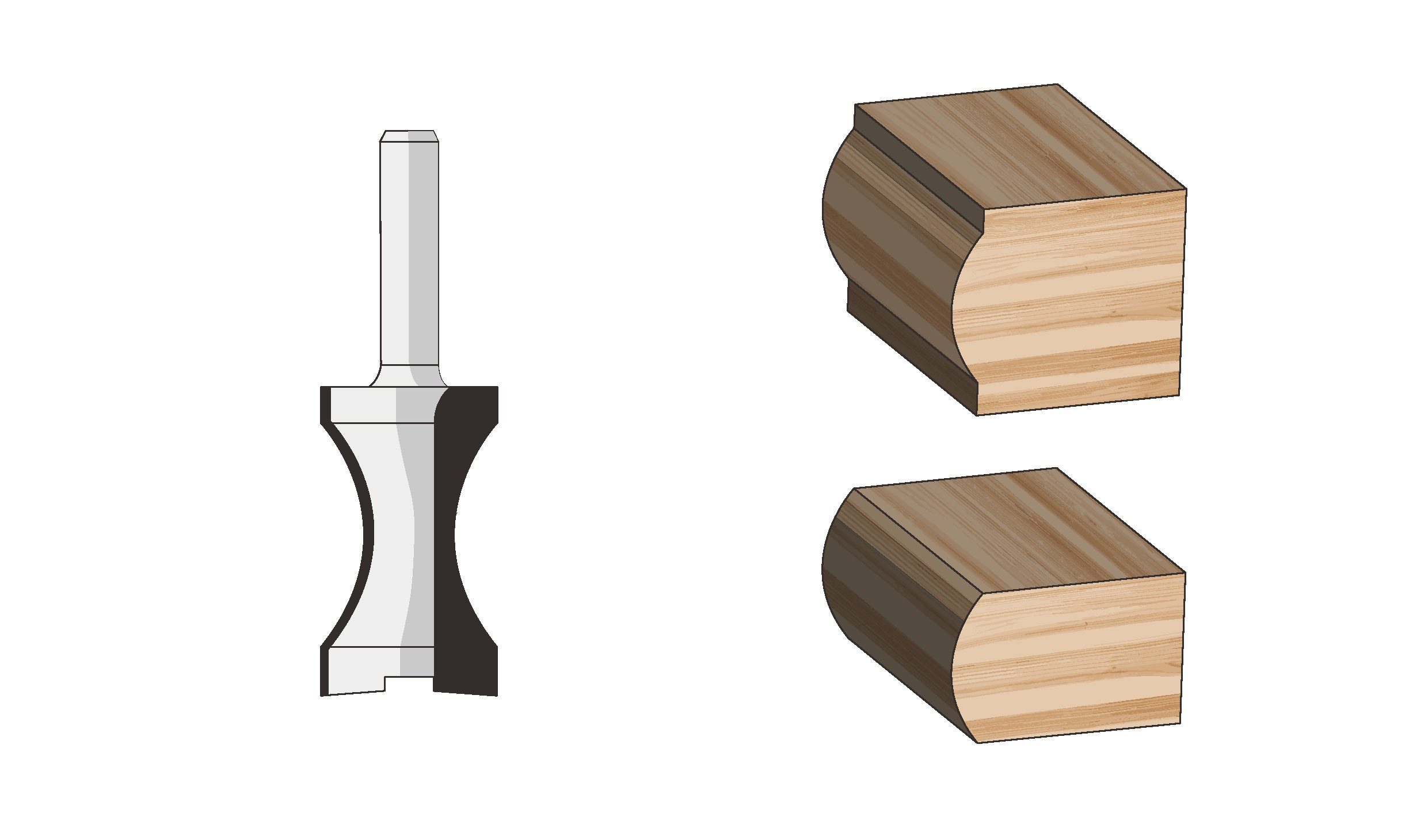 FAMAG Schaftfräser FAMAG Flachstabfräser HM 18mm, 8mm 3125.820 - Schaft 20,2x32x62,6mm, Radius